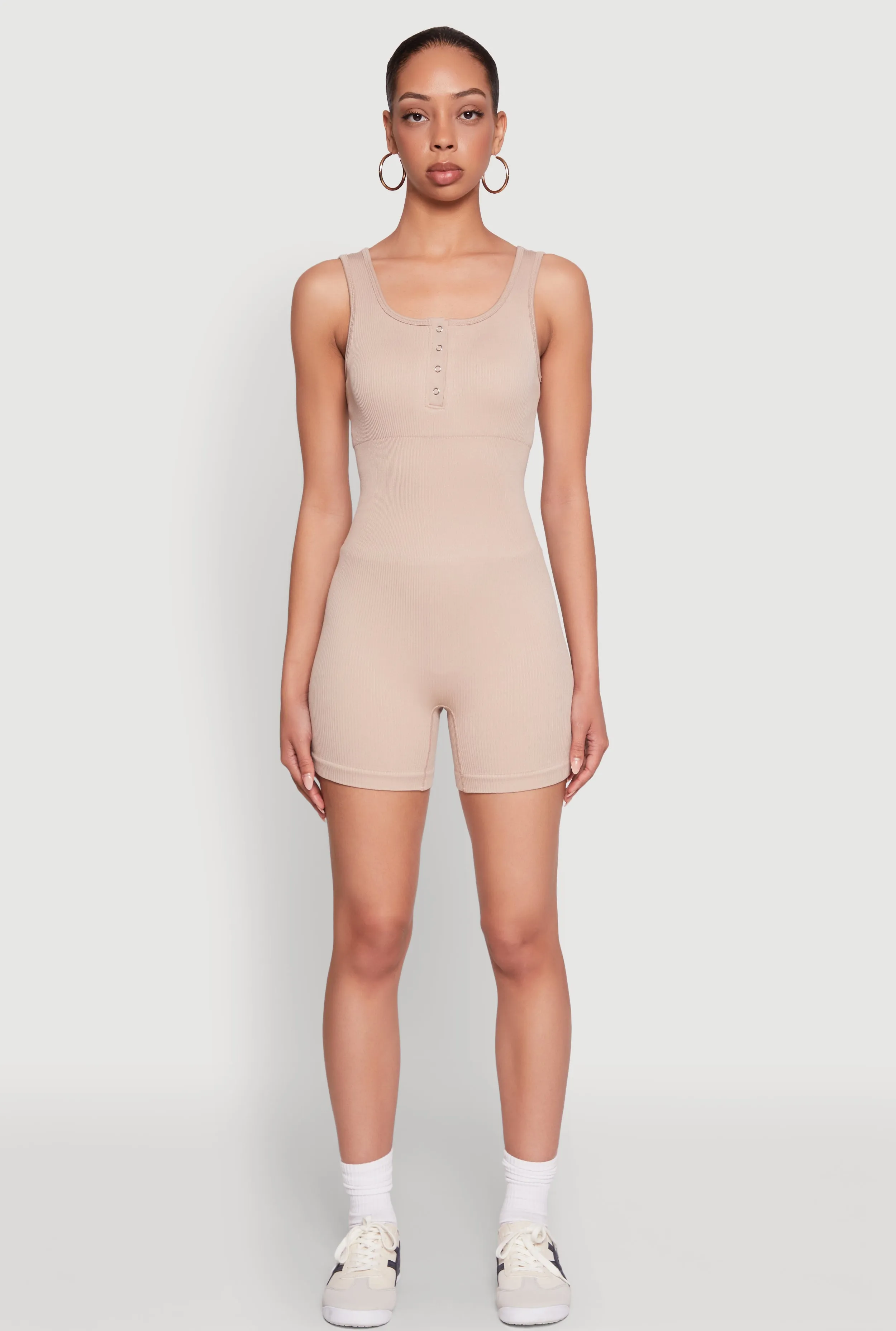 Seamless Snap Button Front Biker Romper sold by Rainbow product image thumbnail 3