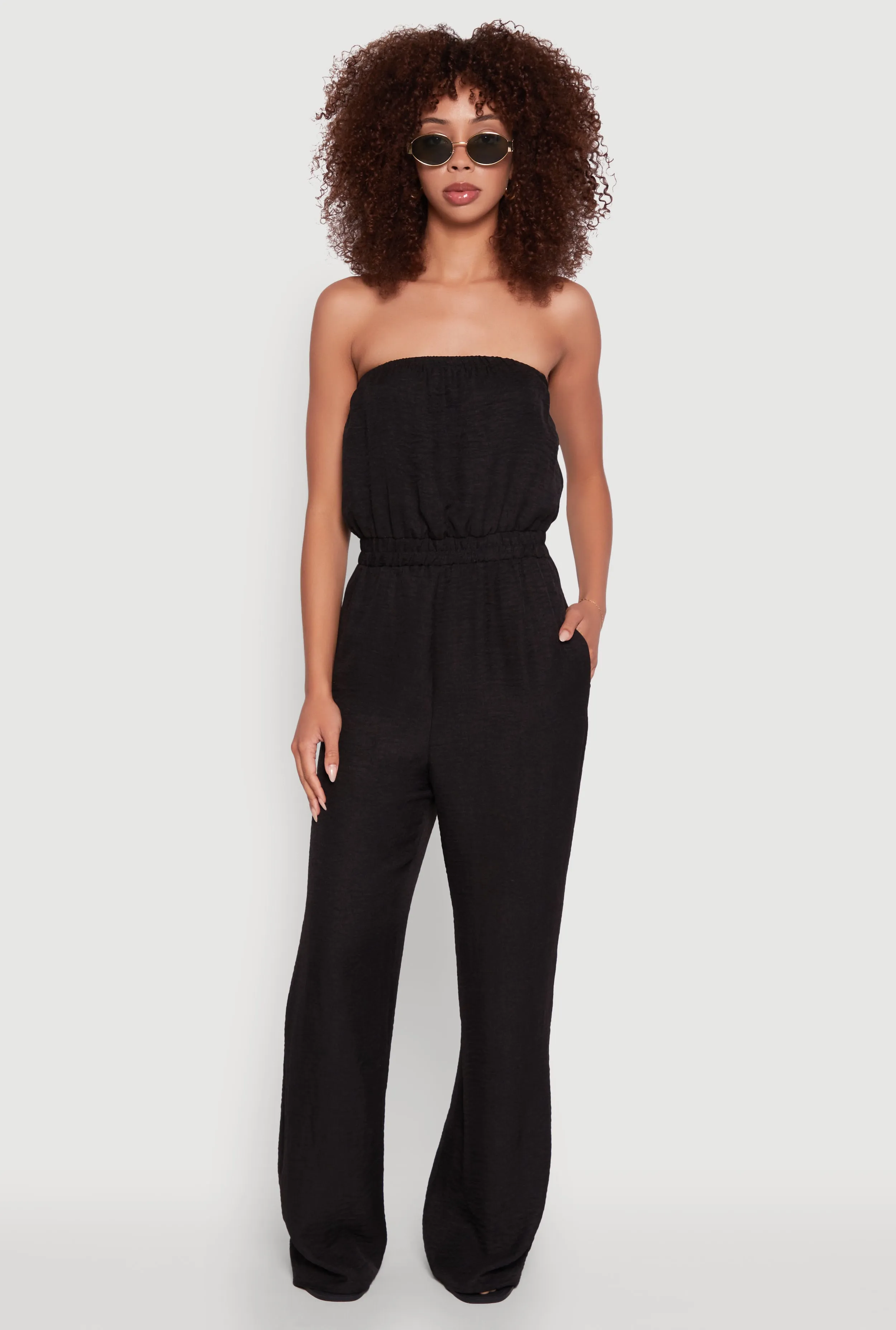 Trendy Strapless Wide-Leg Jumpsuit sold by Rainbow