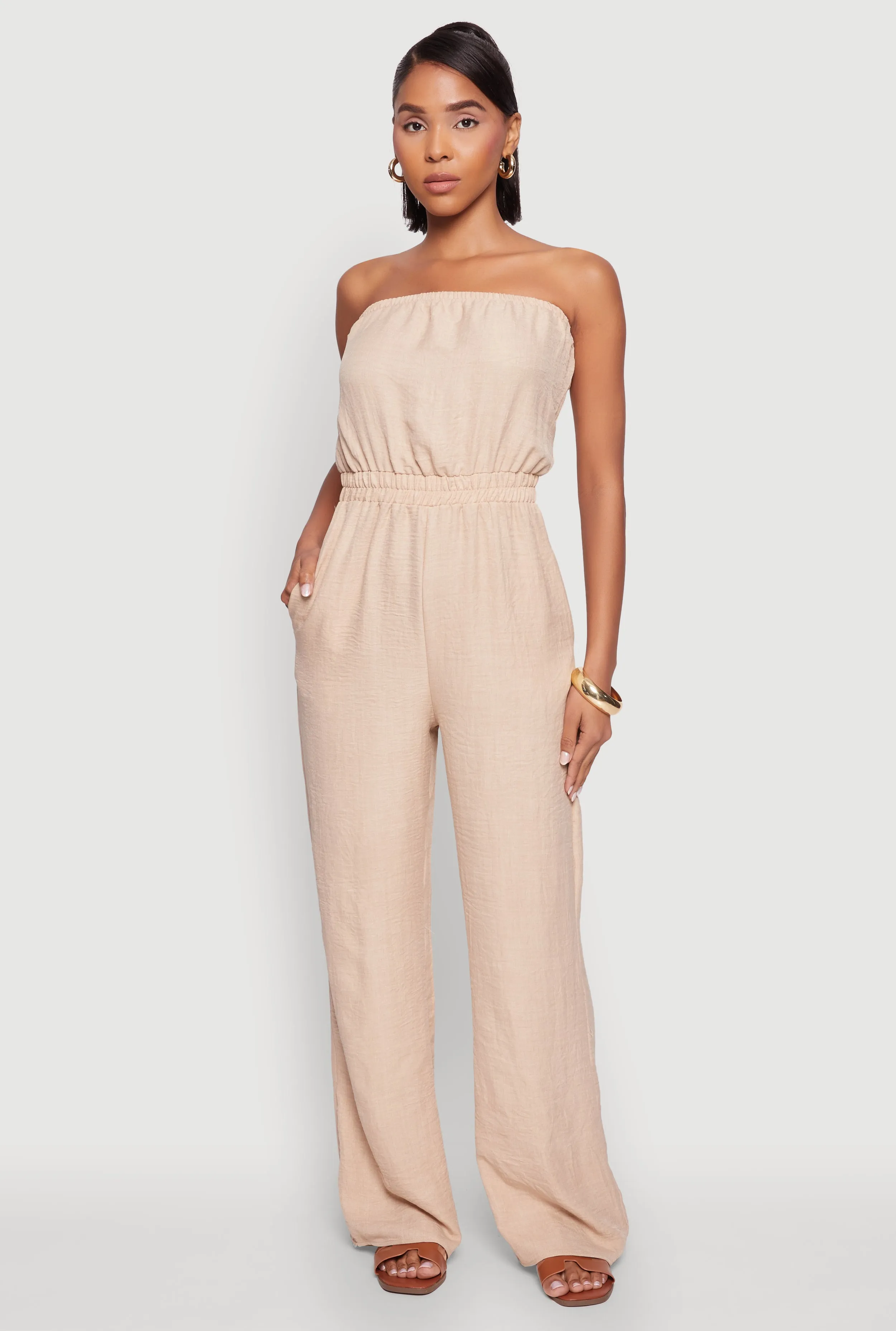 Trendy Strapless Wide-Leg Jumpsuit sold by Rainbow product image thumbnail 2