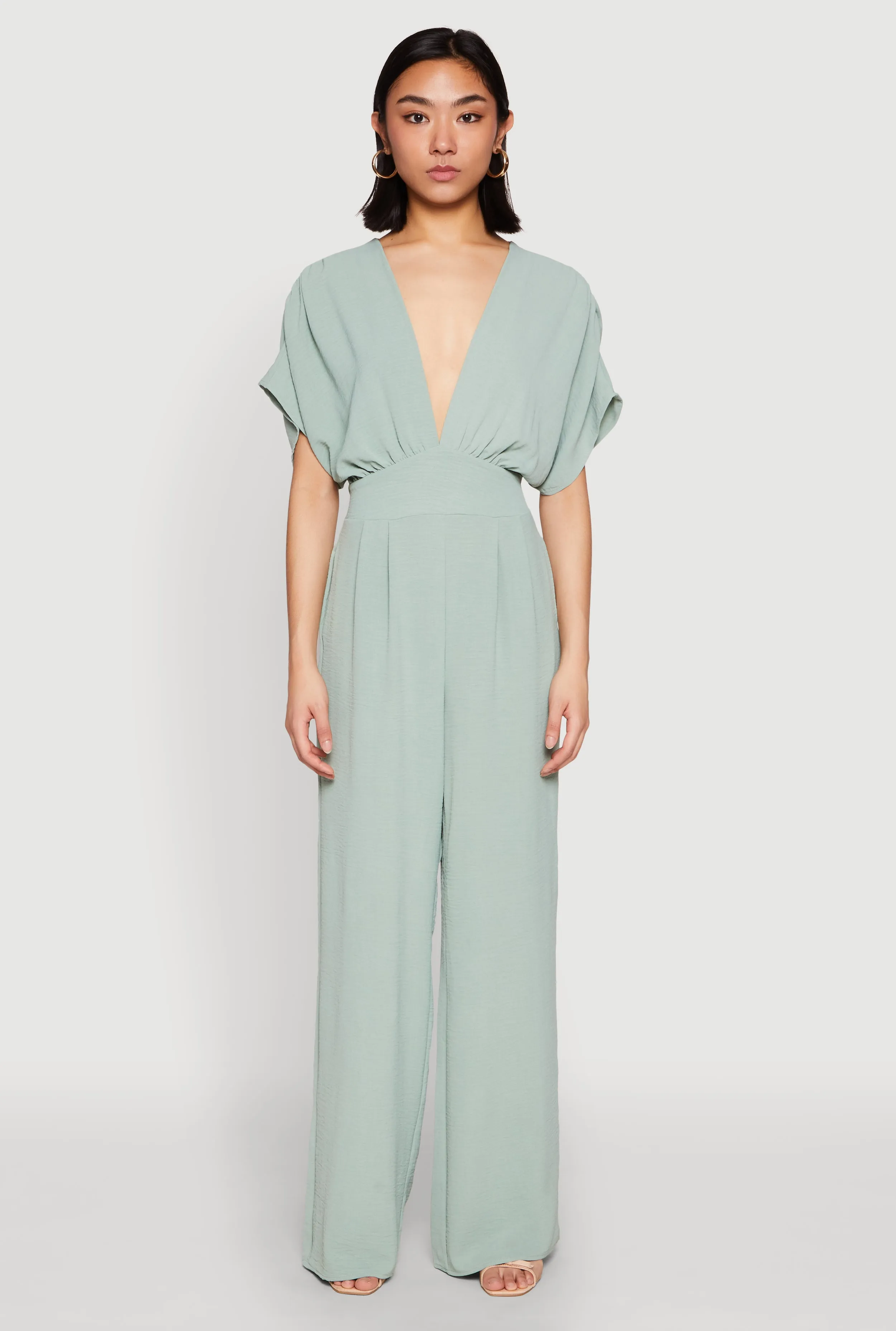 Airy Dolman Sleeve Plunge Jumpsuit sold by Rainbow product image thumbnail 2
