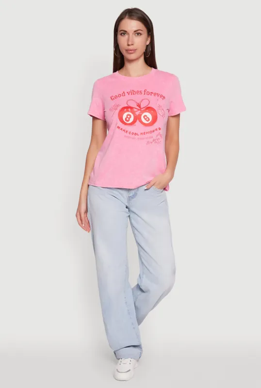 Mineral Wash Good Vibes Forever Graphic Tee sold by Rainbow