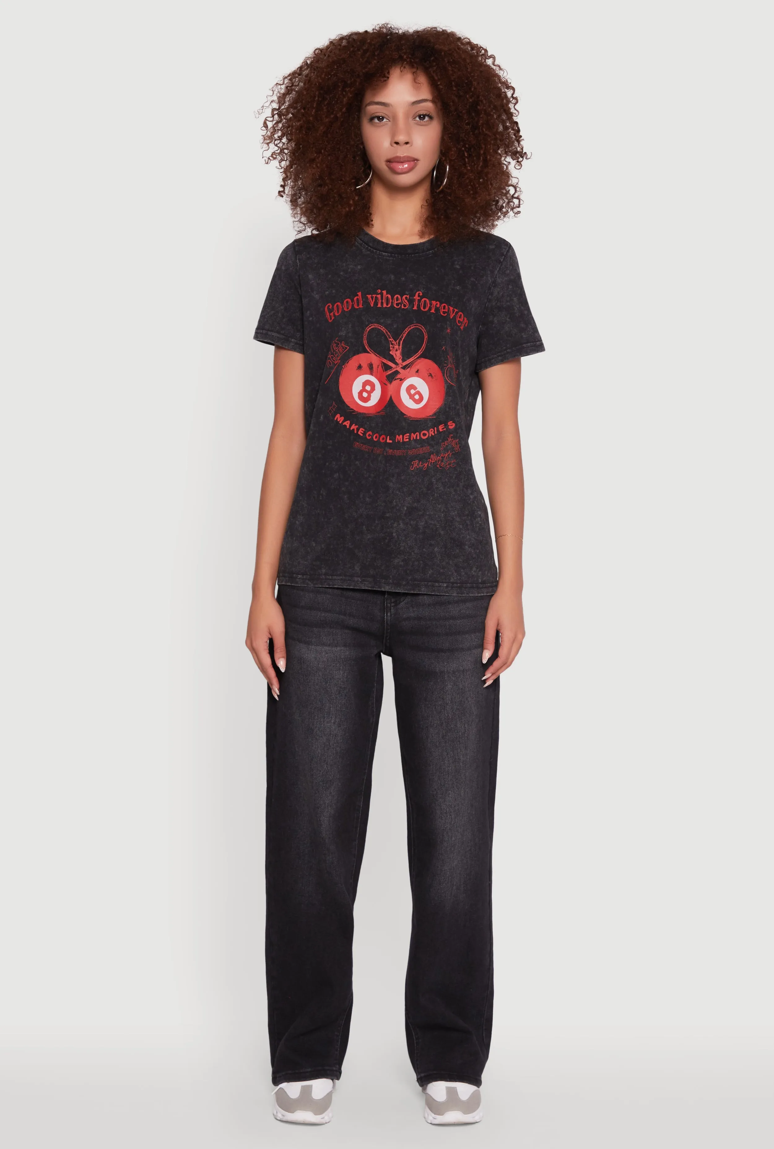 Mineral Wash Good Vibes Forever Graphic Tee sold by Rainbow product image thumbnail 3