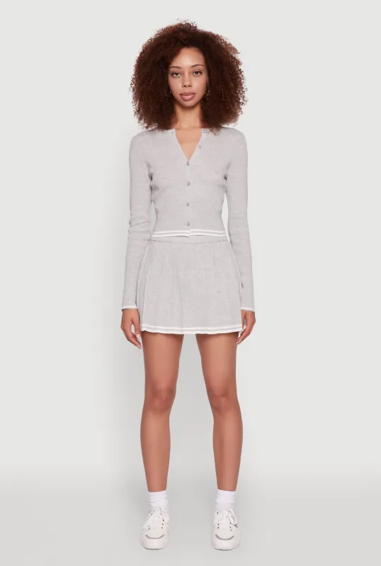 Daisy High Waisted Varsity Stripe Pleated Skirt sold by Rainbow