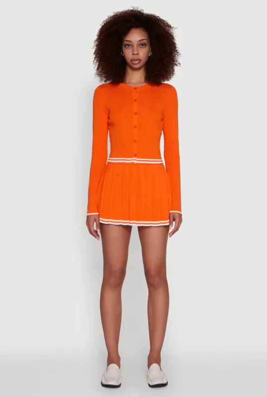 Daisy High Waisted Varsity Stripe Pleated Skirt sold by Rainbow