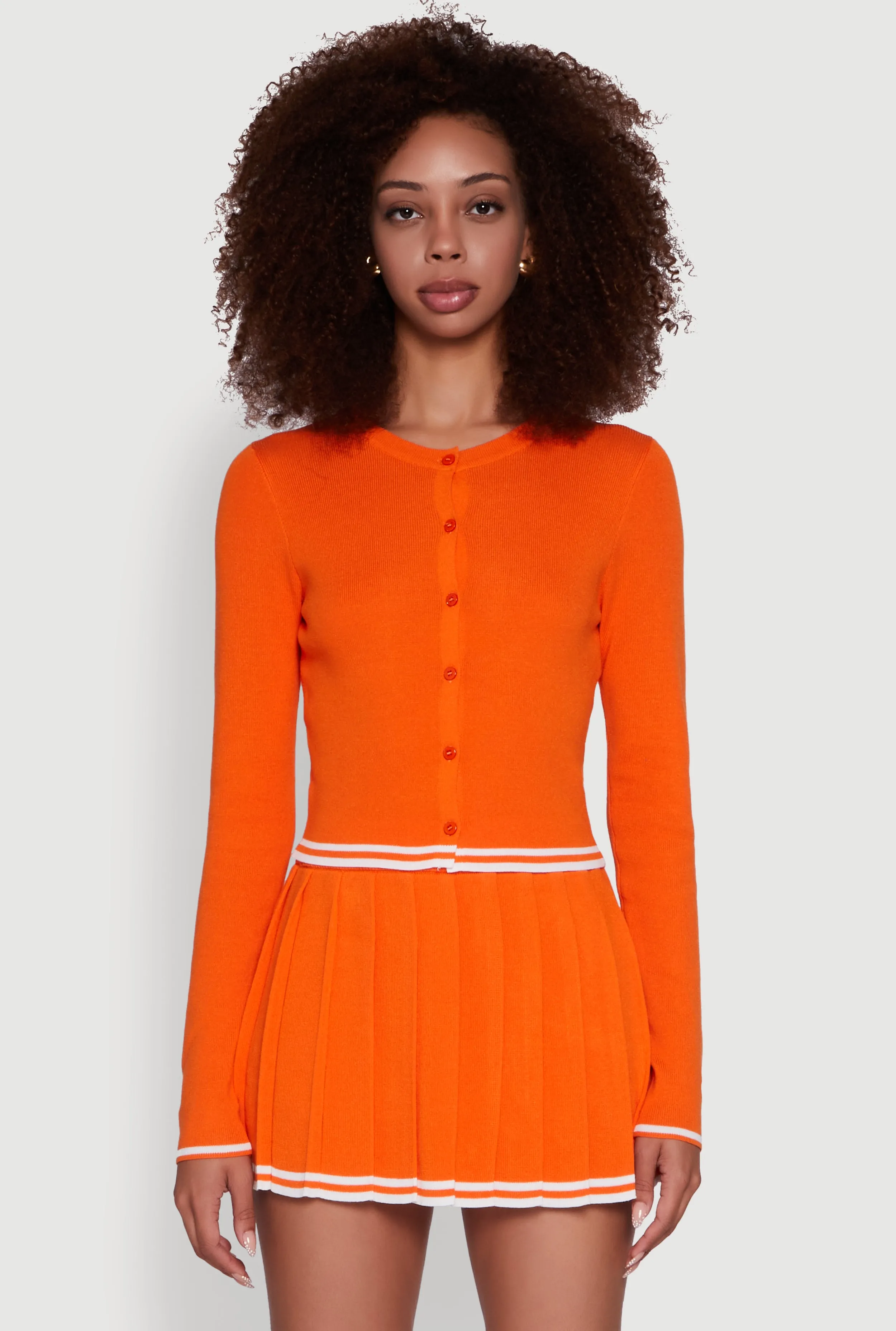 Daisy Button Front Varsity Stripe Cardigan sold by Rainbow