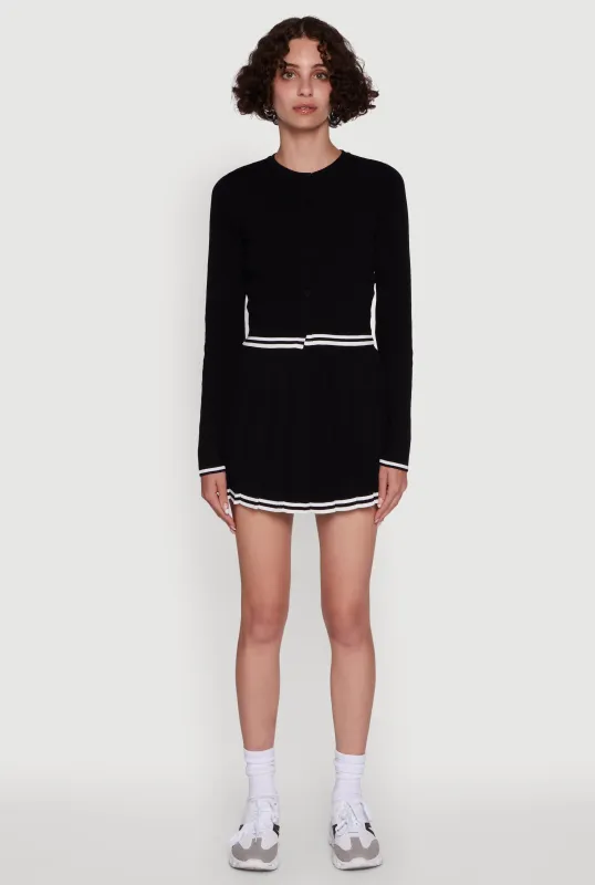 Daisy High Waisted Varsity Stripe Pleated Skirt sold by Rainbow