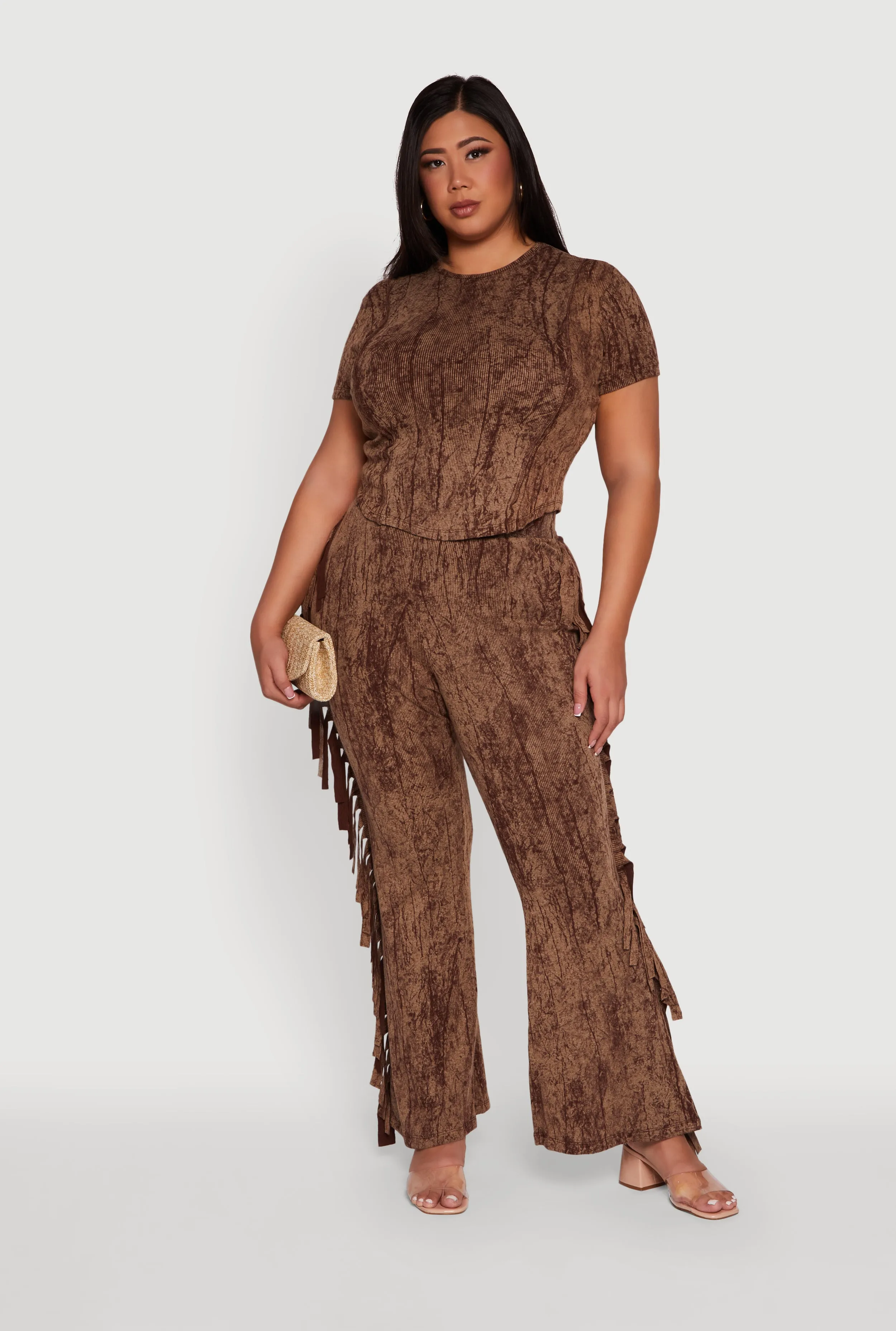 Plus Size Mineral Wash Pintuck Short Sleeve Top sold by Rainbow product image thumbnail 2