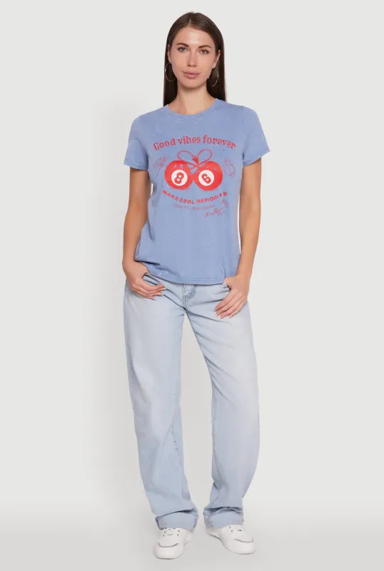 Mineral Wash Good Vibes Forever Graphic Tee sold by Rainbow