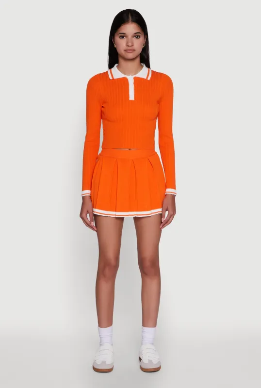 Daisy Varsity Stripe High Waisted Pleated Skirt sold by Rainbow