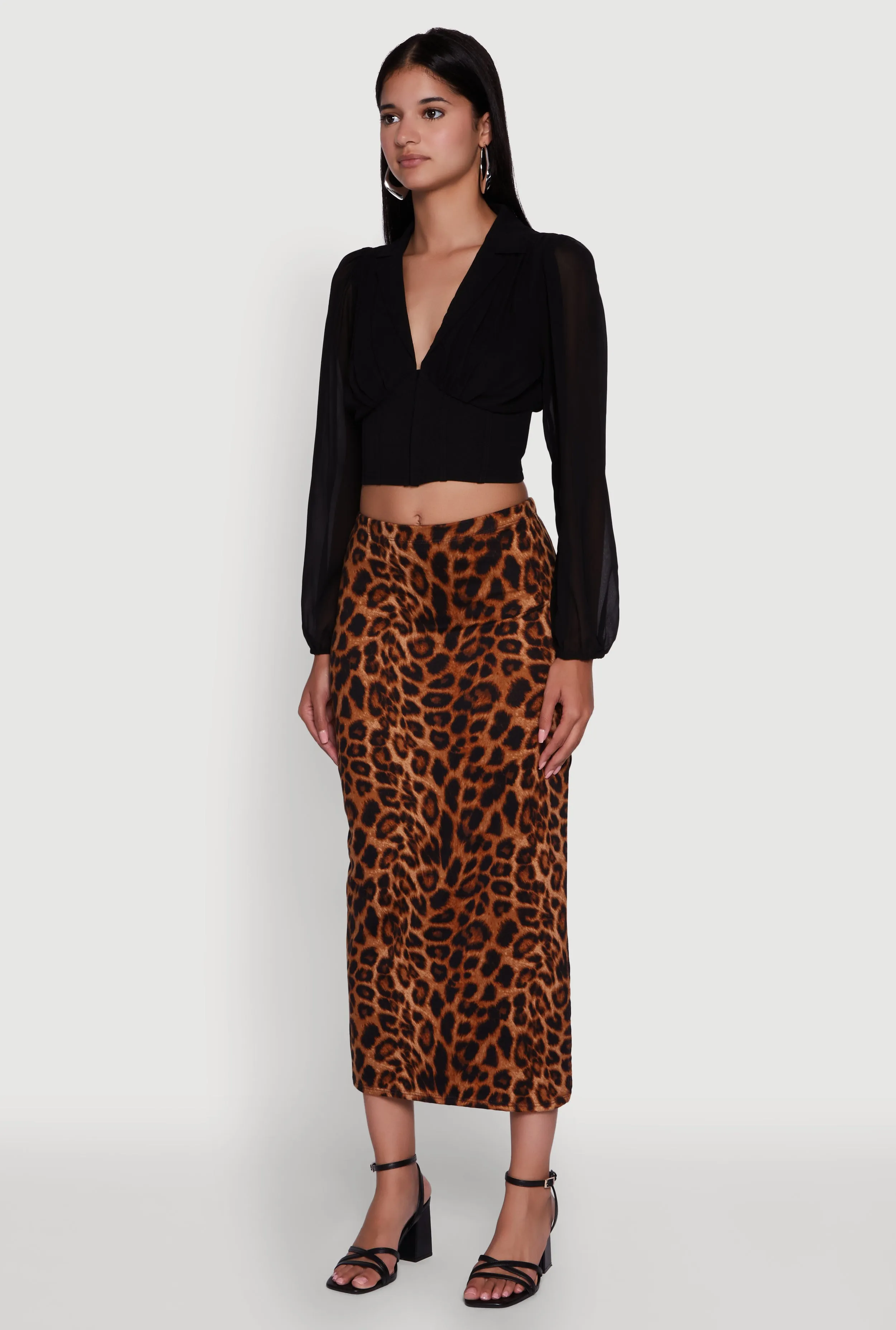 Chiffon Bubble Sleeve Cropped Corset Top sold by Rainbow product image thumbnail 5