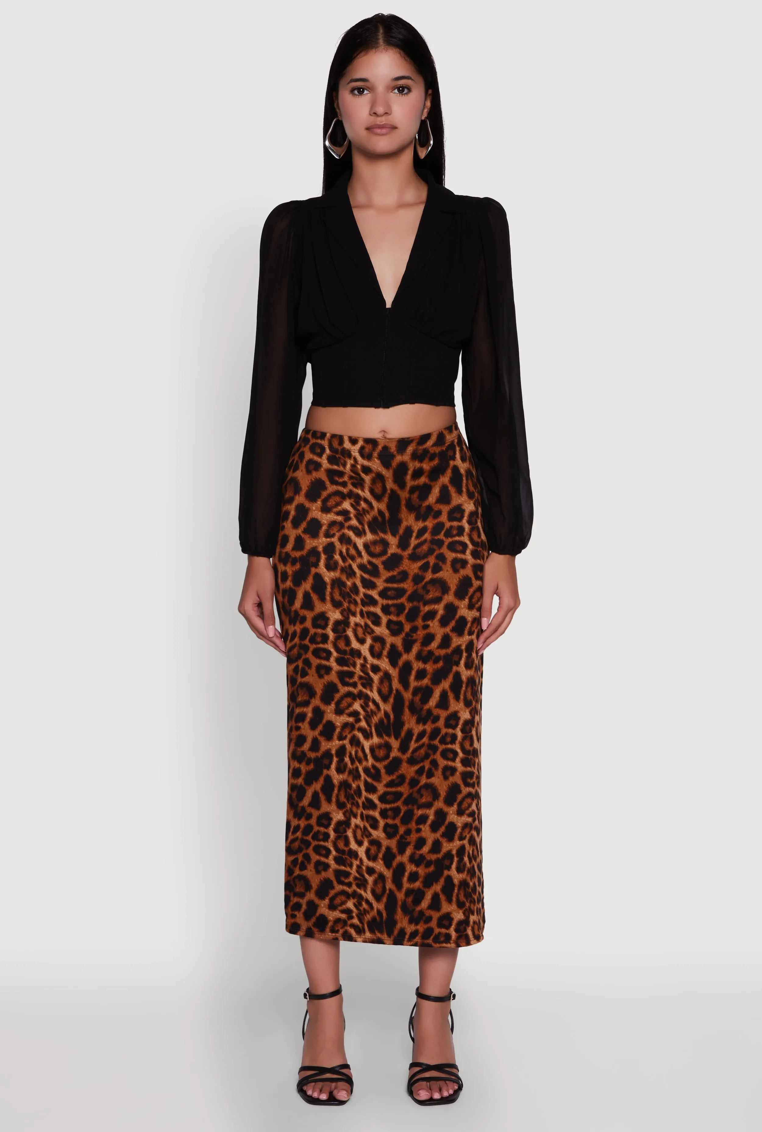 Chiffon Bubble Sleeve Cropped Corset Top sold by Rainbow product image thumbnail 3