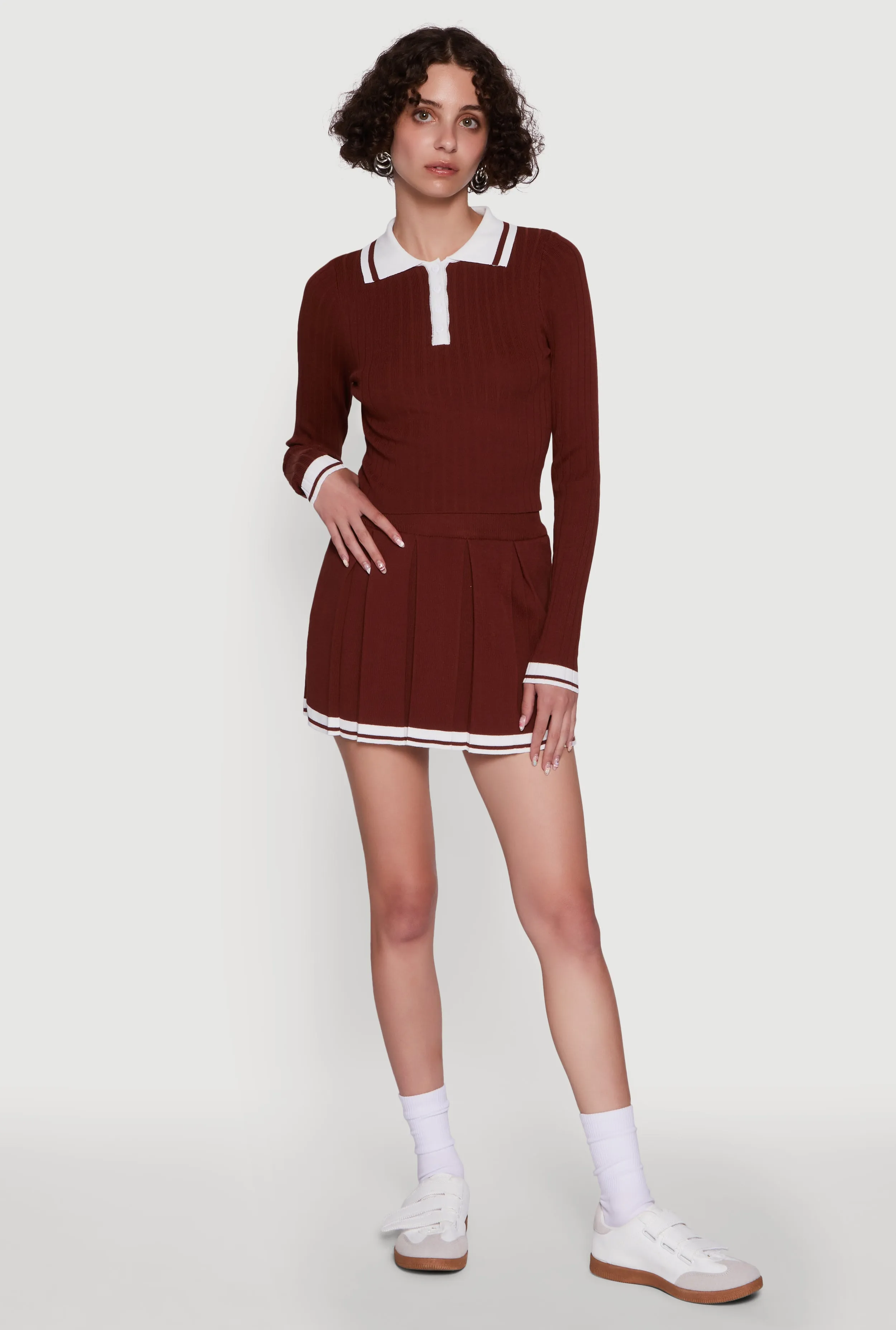 Daisy Varsity Stripe High Waisted Pleated Skirt sold by Rainbow product image thumbnail 2