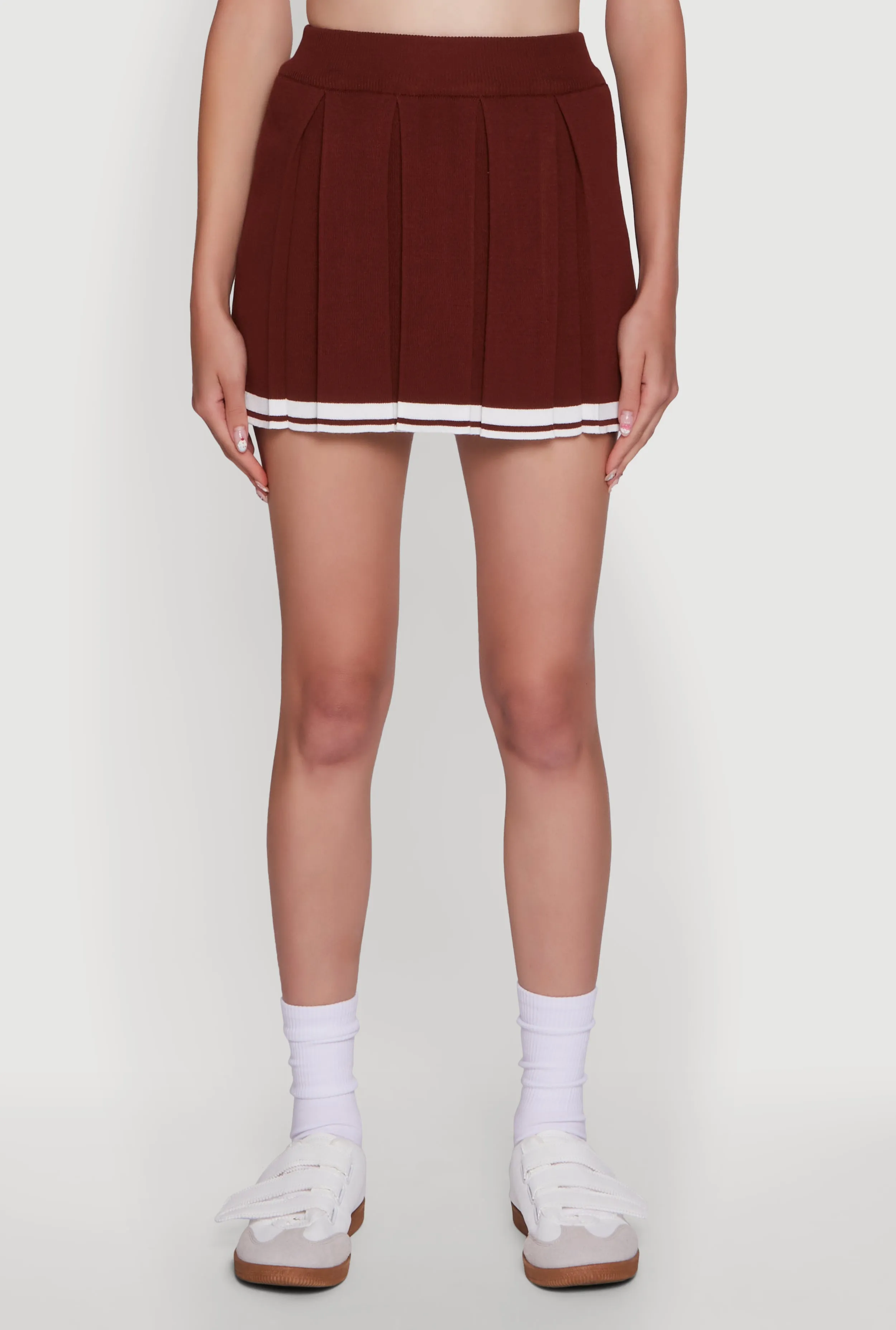 Daisy Varsity Stripe High Waisted Pleated Skirt sold by Rainbow product image thumbnail 3