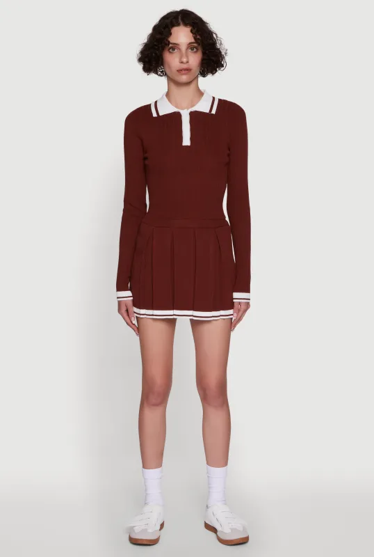 Daisy Varsity Stripe High Waisted Pleated Skirt sold by Rainbow