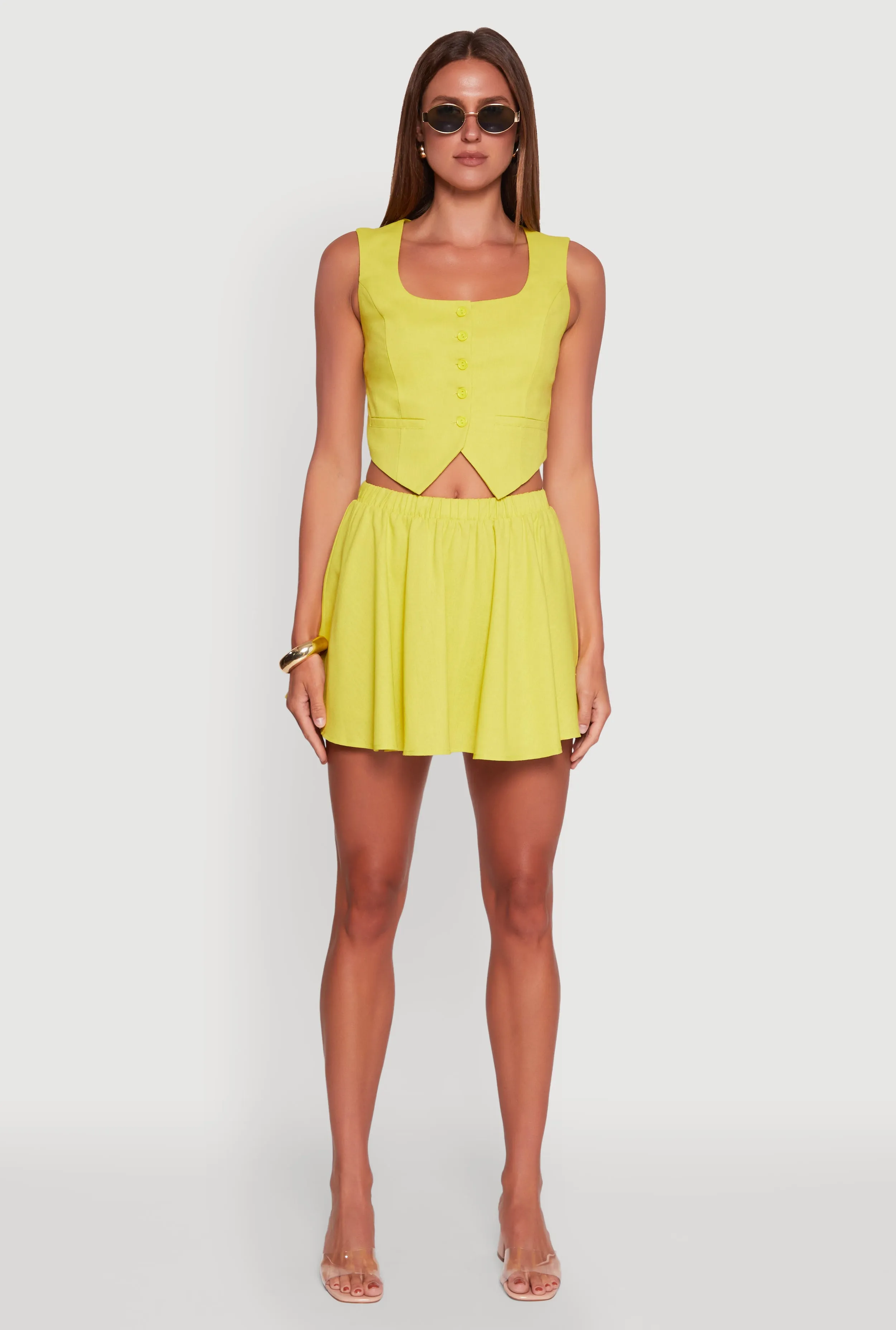 Faux Pocket Button Front Square Neck Vest sold by Rainbow product image thumbnail 3