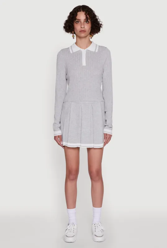 Daisy Varsity Stripe High Waisted Pleated Skirt sold by Rainbow