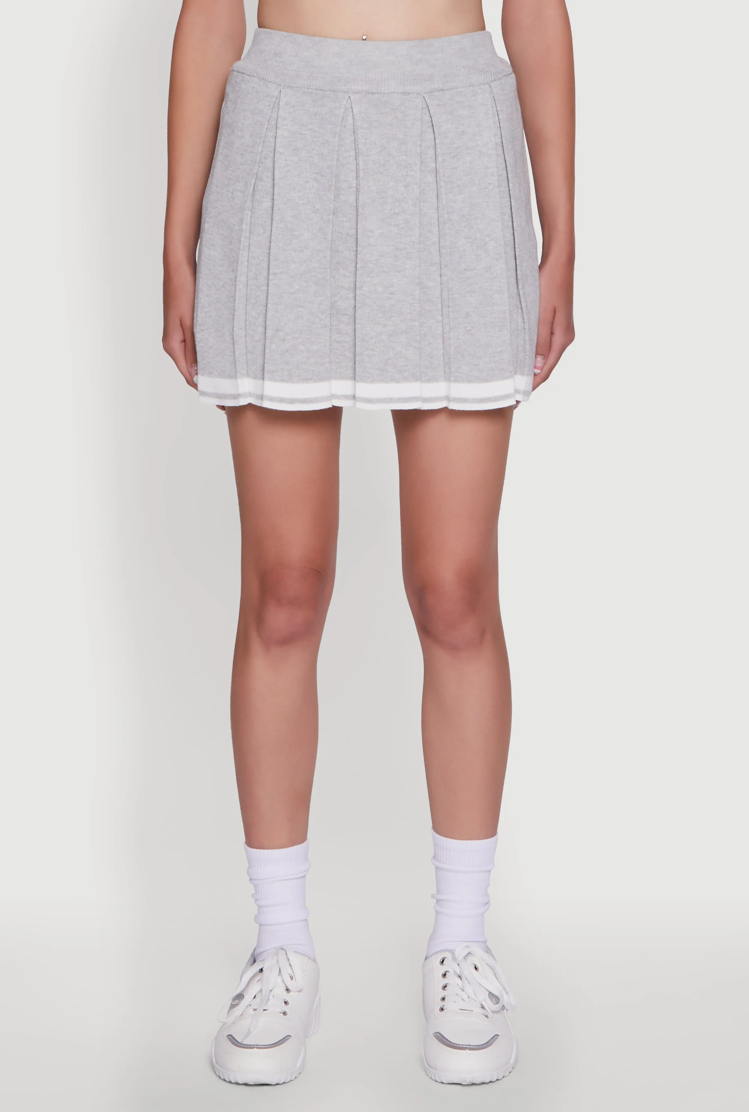 Daisy Varsity Stripe High Waisted Pleated Skirt sold by Rainbow product image thumbnail 3