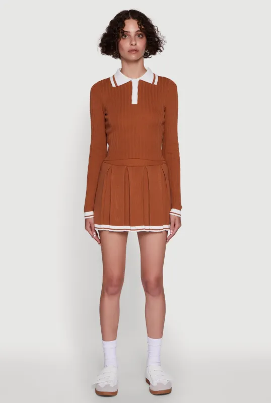 Daisy Varsity Stripe High Waisted Pleated Skirt sold by Rainbow