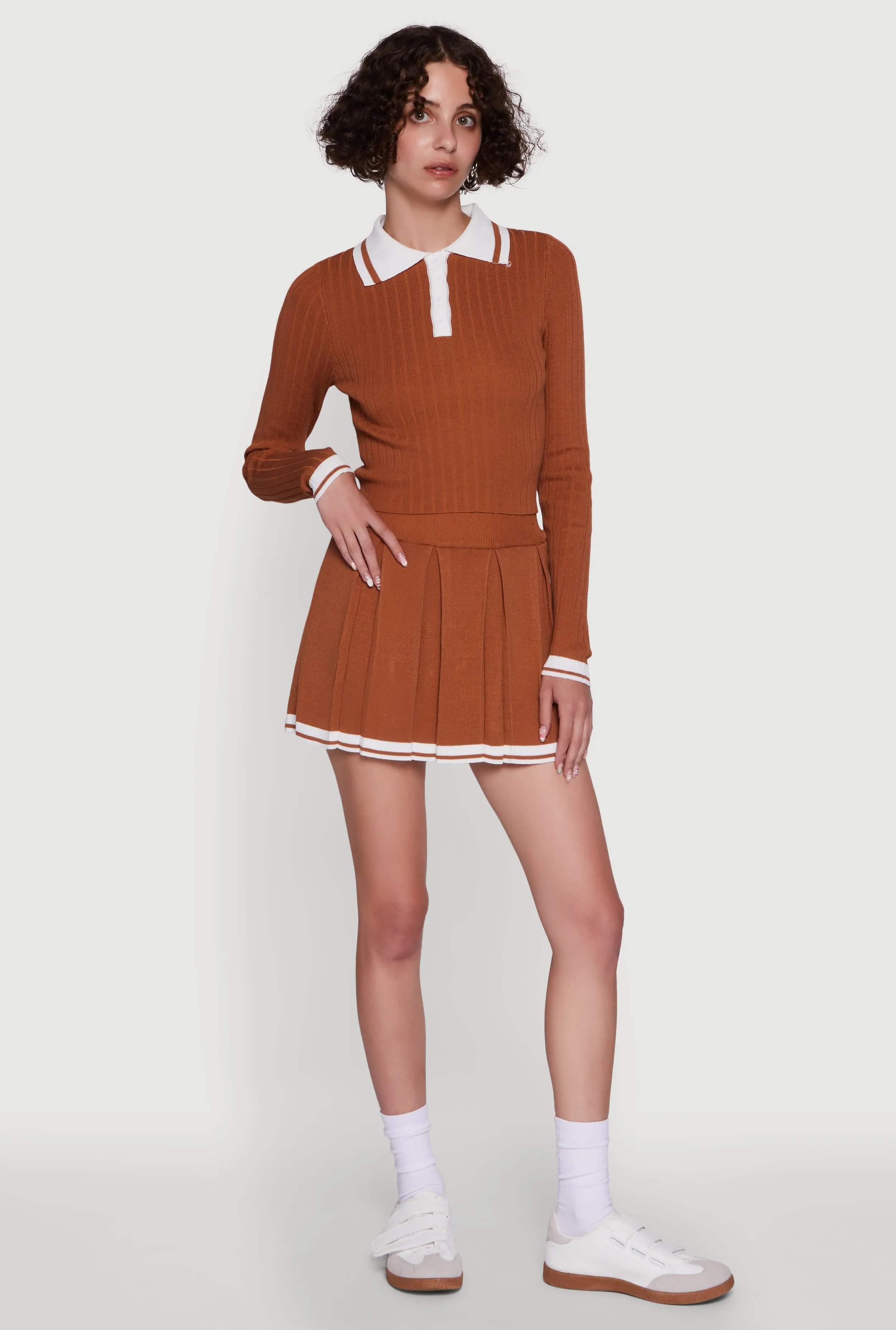 Daisy Varsity Stripe High Waisted Pleated Skirt sold by Rainbow product image thumbnail 2