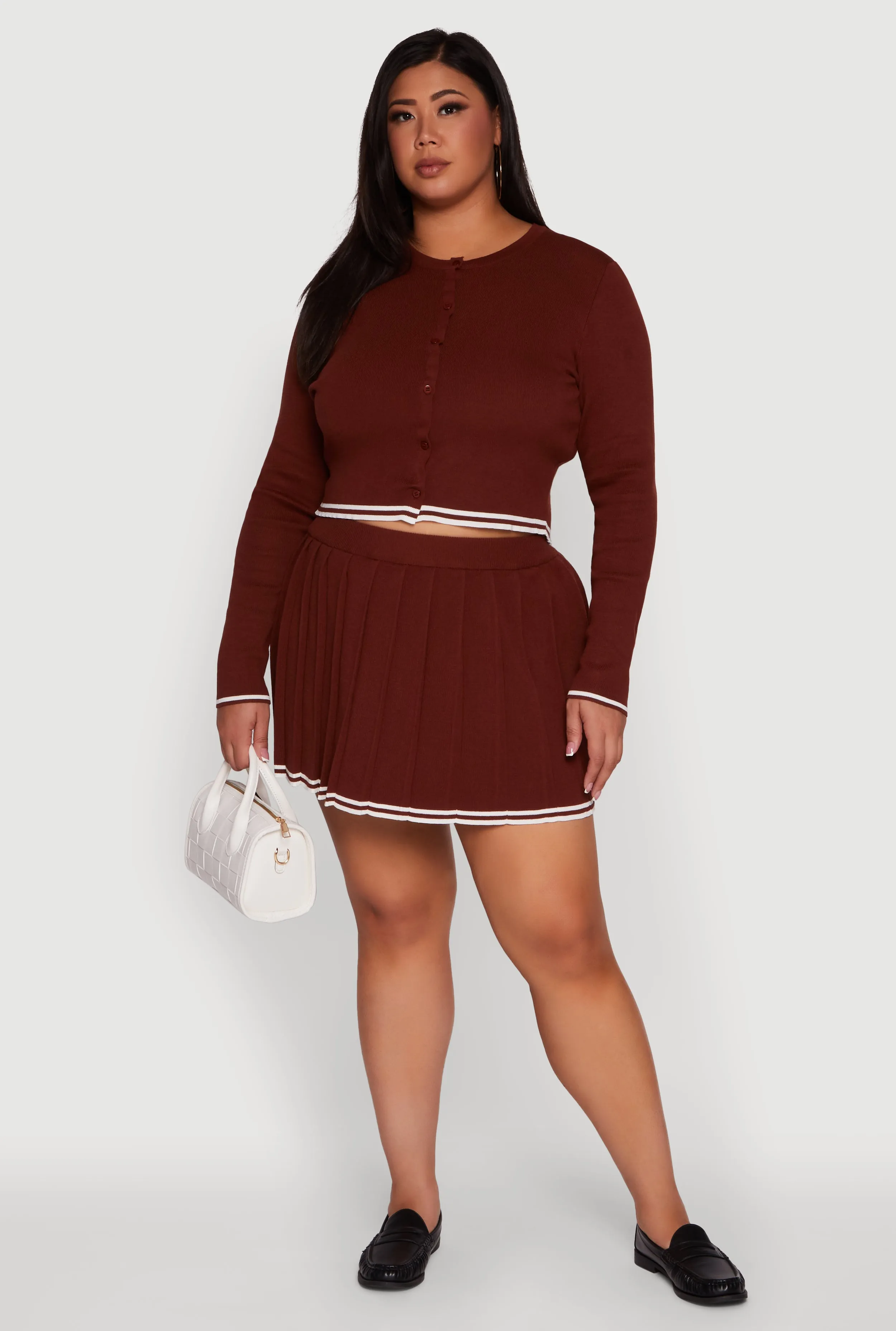 Plus Size Daisy Pleated Skirt with Varsity Stripe Detail sold by Rainbow product image thumbnail 2