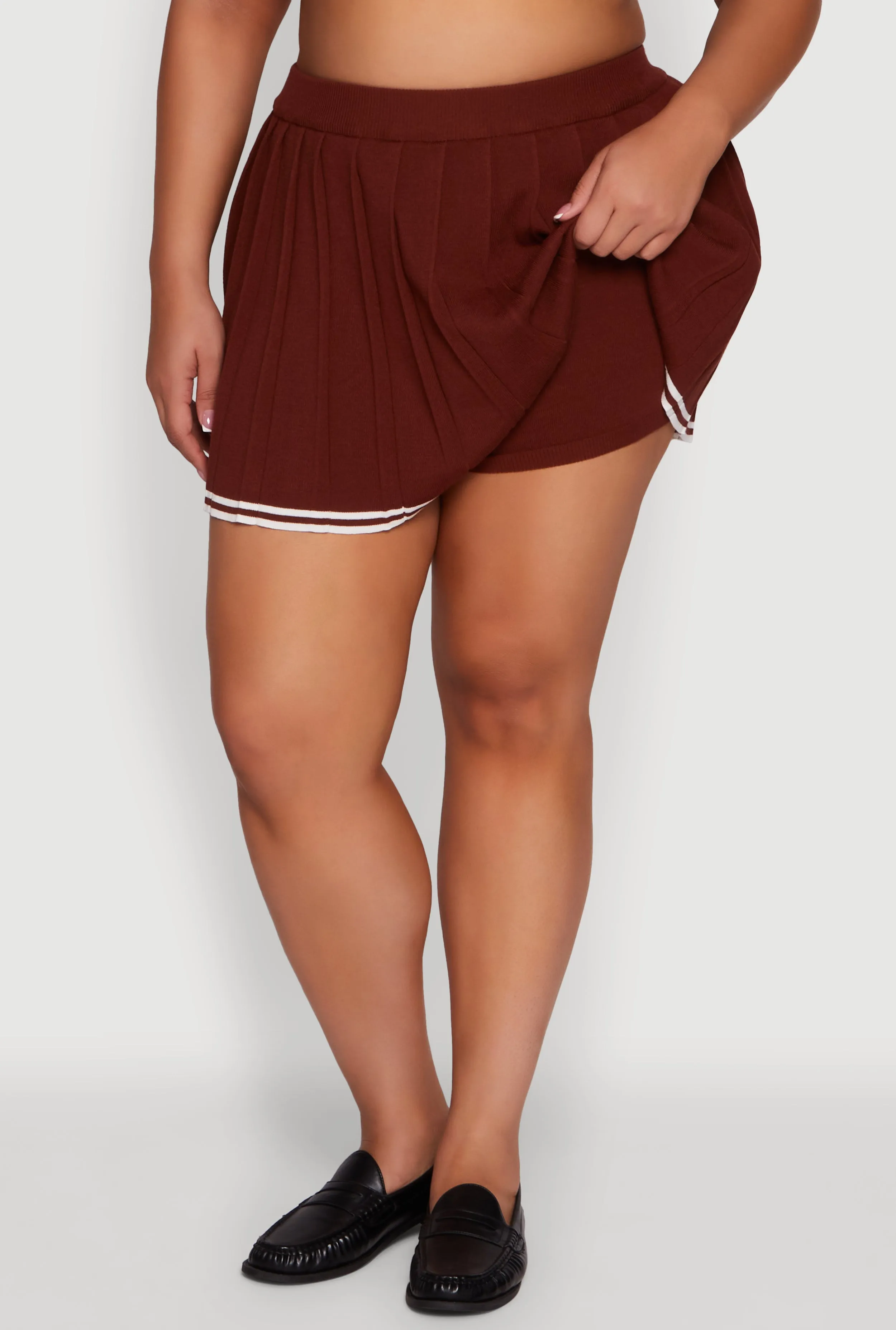 Plus Size Daisy Pleated Skirt with Varsity Stripe Detail sold by Rainbow product image thumbnail 5