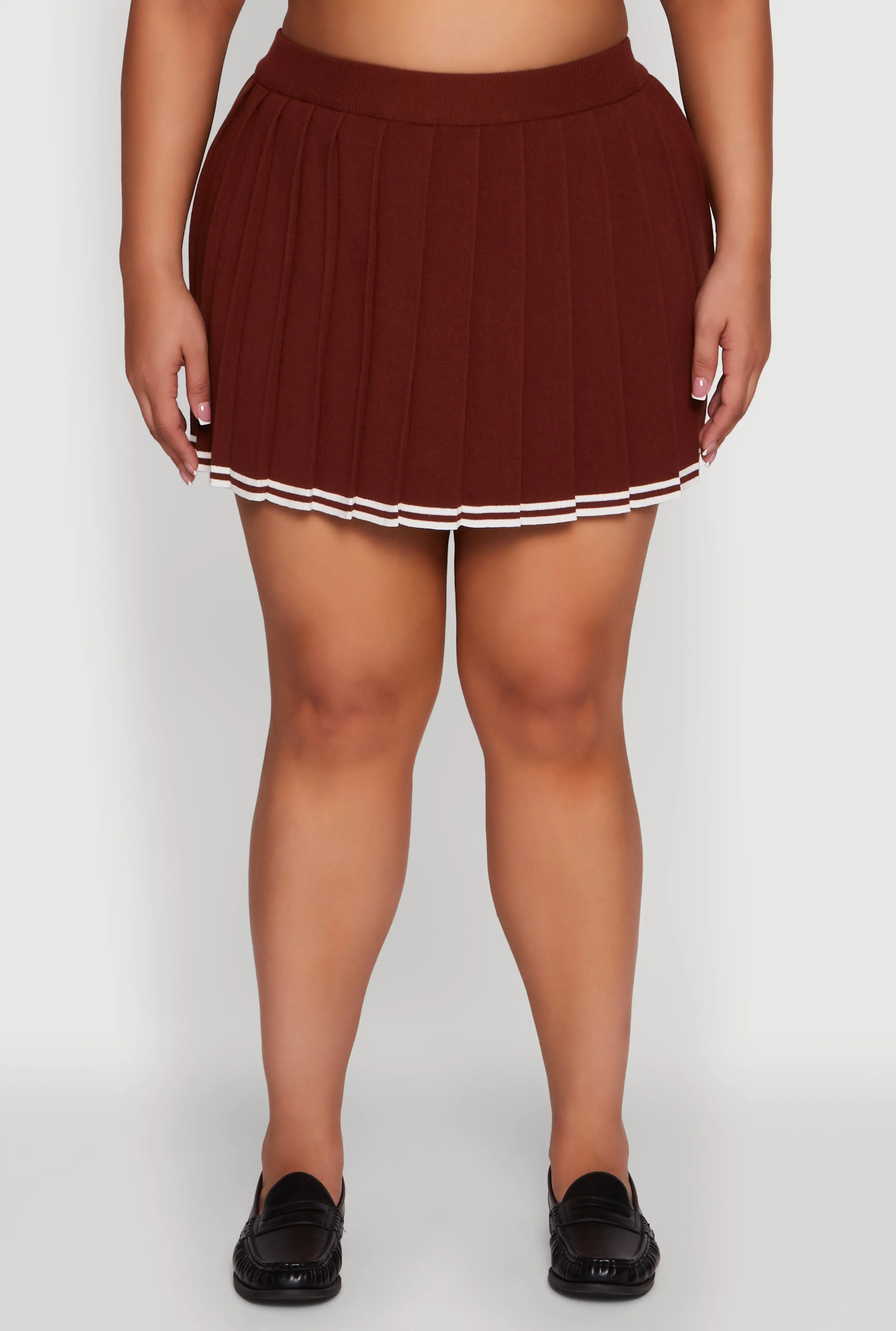 Plus Size Daisy Pleated Skirt with Varsity Stripe Detail sold by Rainbow product image thumbnail 3