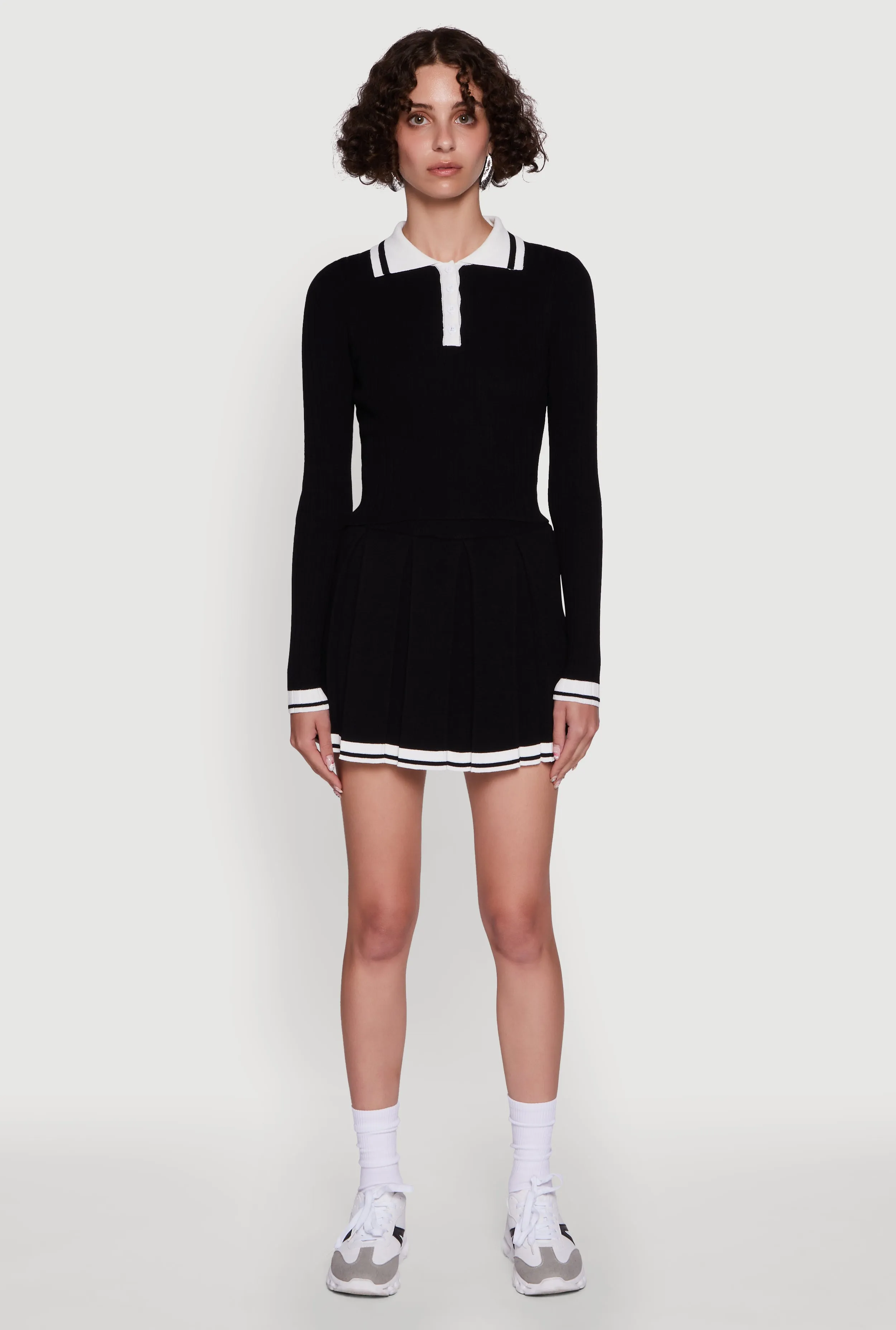 Daisy Varsity Stripe High Waisted Pleated Skirt sold by Rainbow