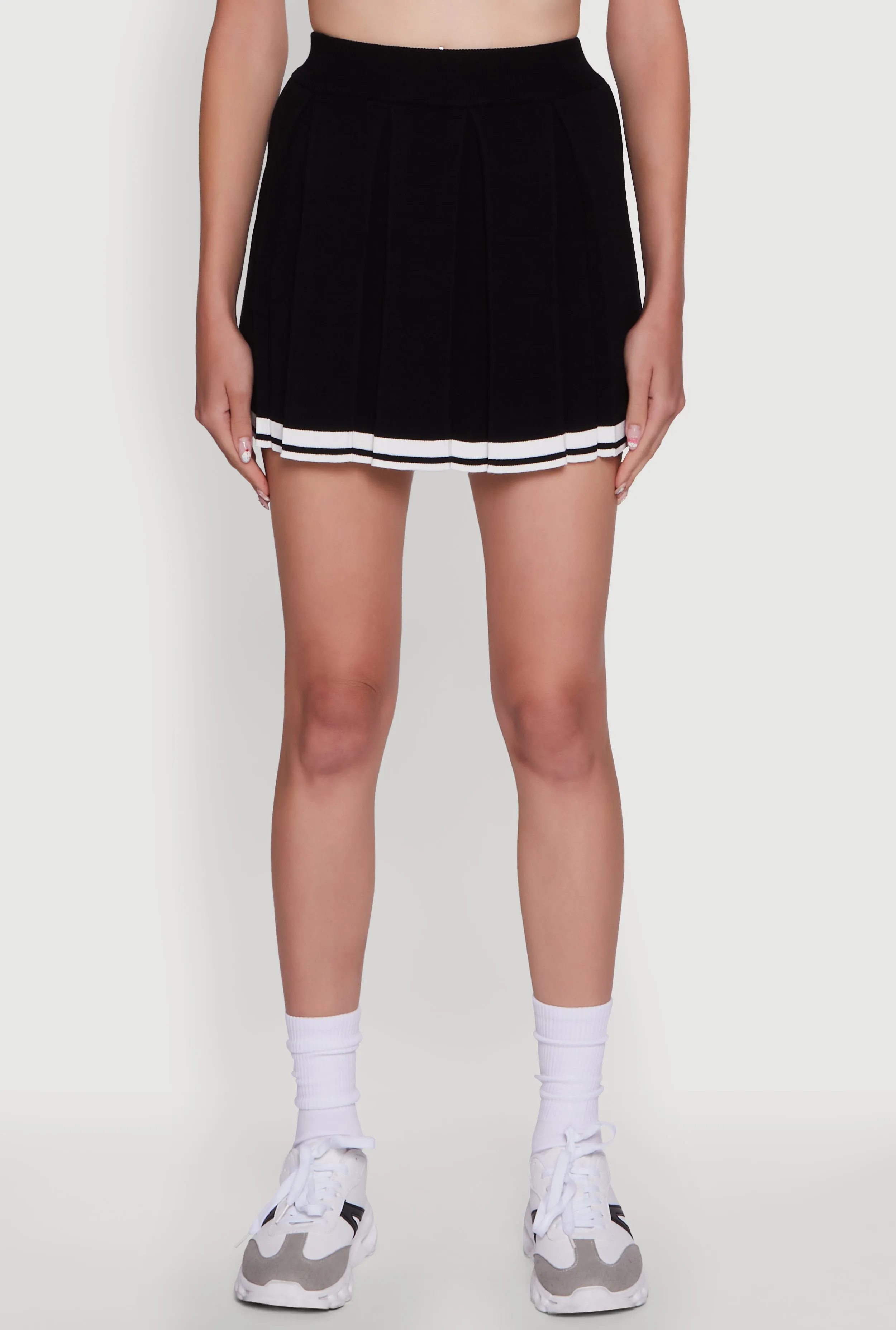 Daisy Varsity Stripe High Waisted Pleated Skirt sold by Rainbow product image thumbnail 3
