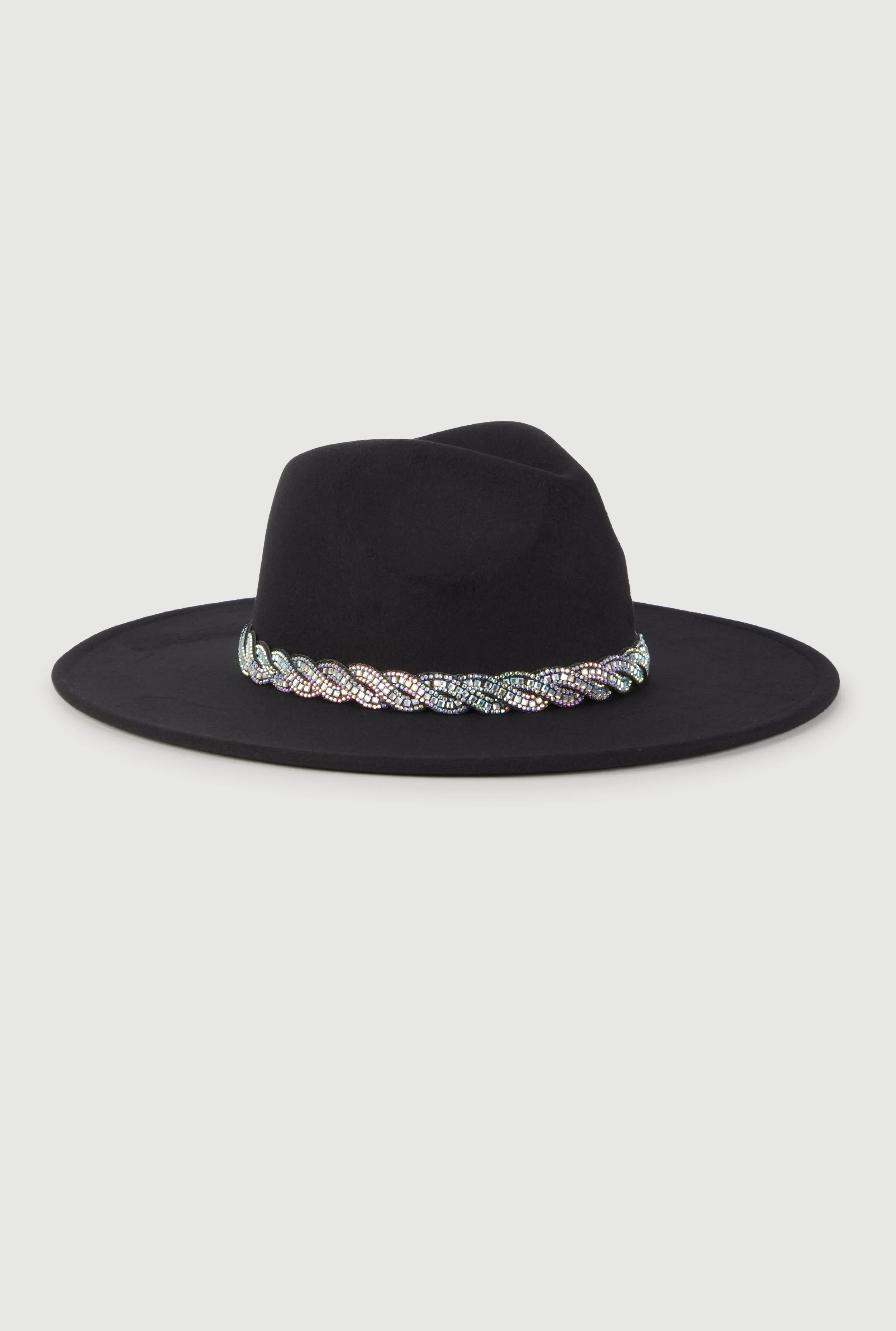 Rhinestone Detail Panama Hat sold by Rainbow