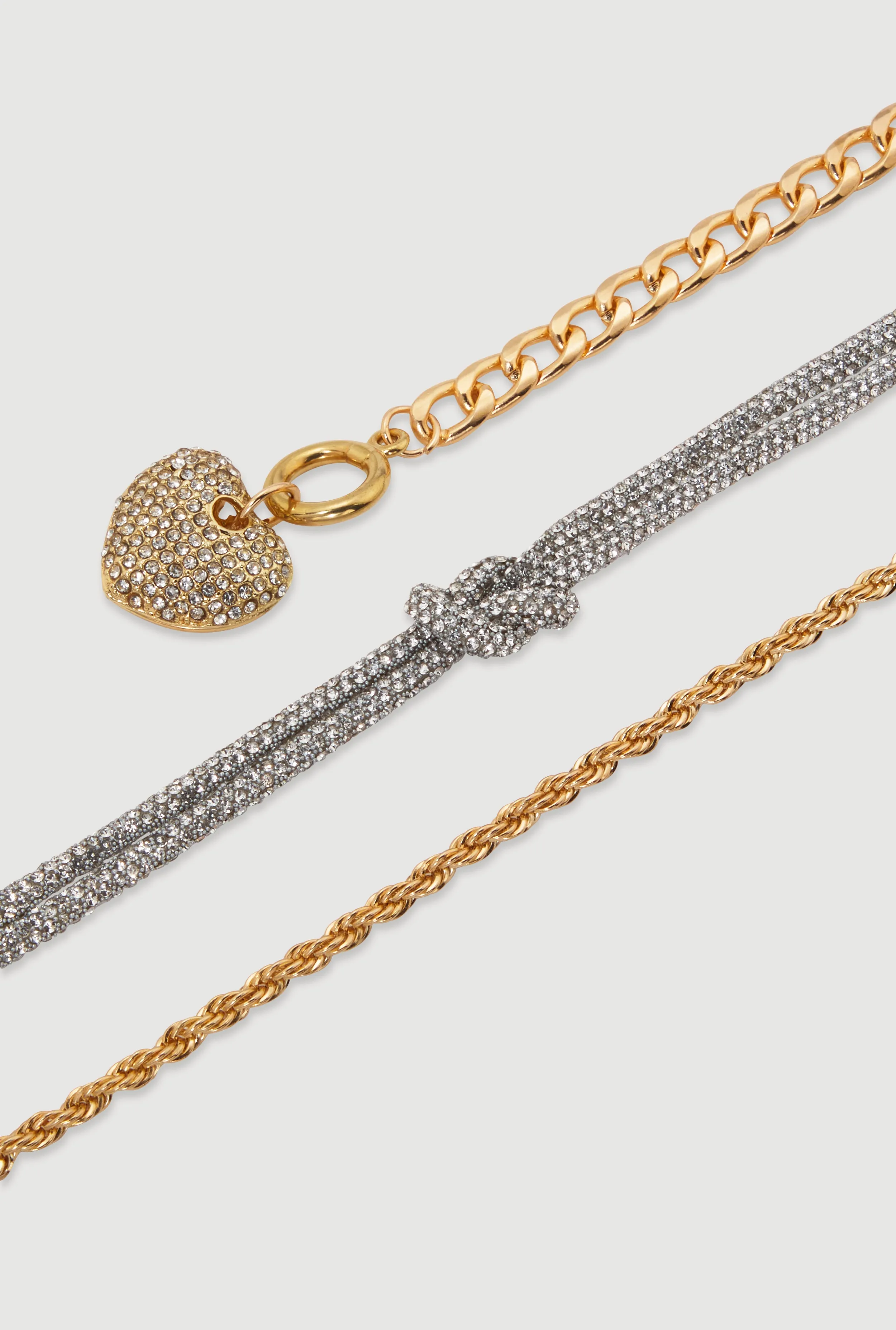 Cubic Zirconia Chain Charm Bracelets Set of 3 sold by Rainbow product image thumbnail 3