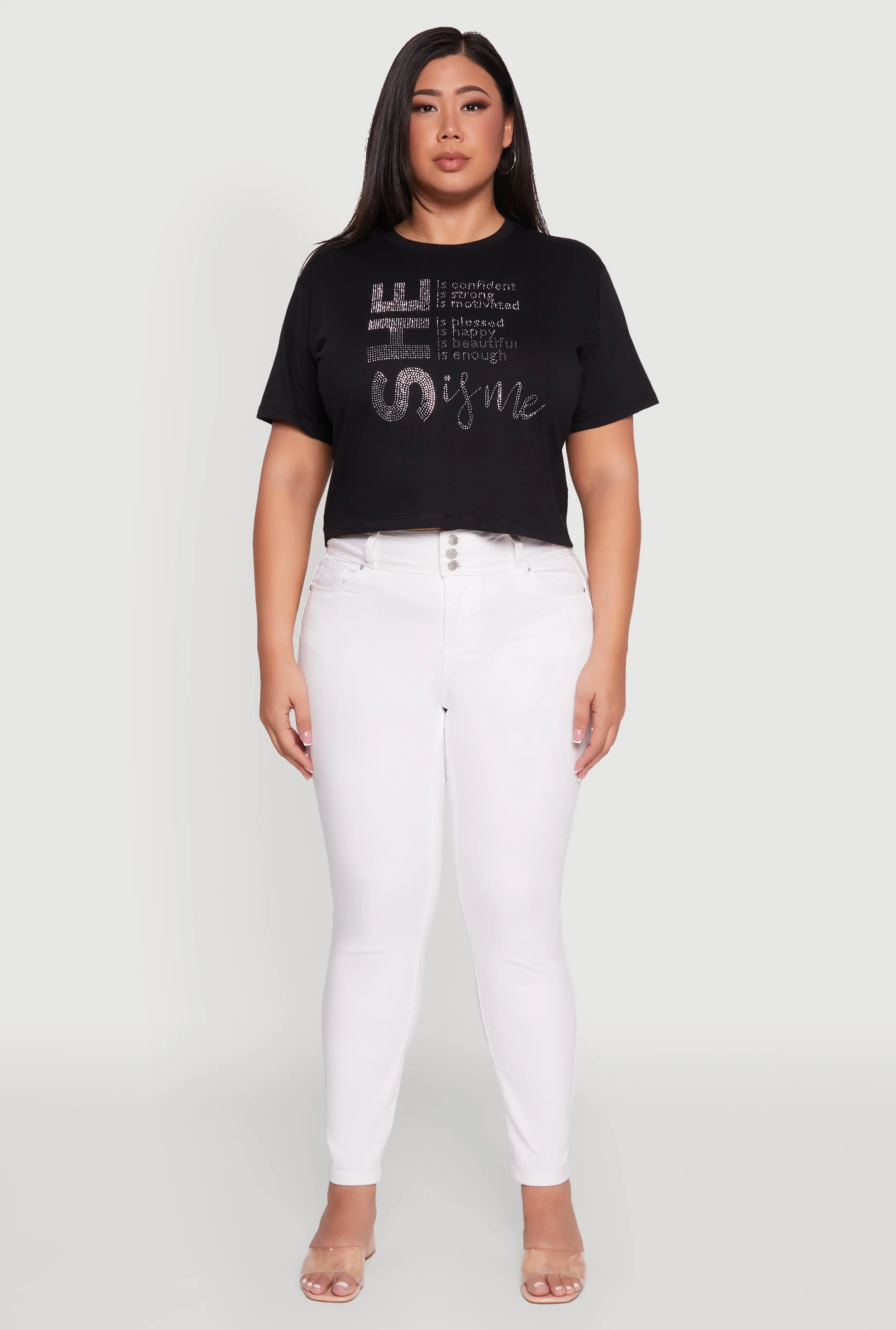 Plus Size Rhinestone She Is Me Graphic Tee sold by Rainbow product image thumbnail 3