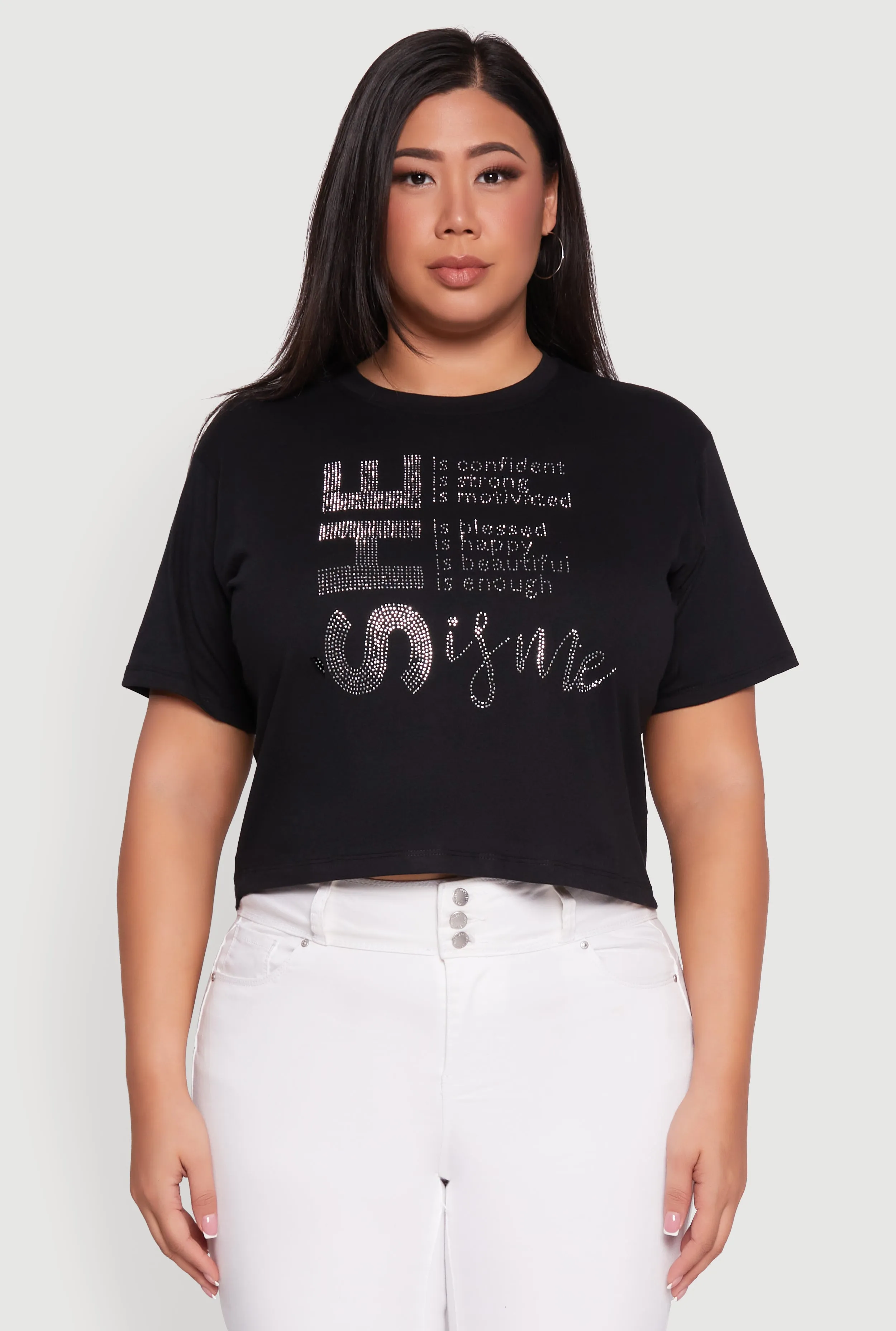 Plus Size Rhinestone She Is Me Graphic Tee sold by Rainbow product image thumbnail 2