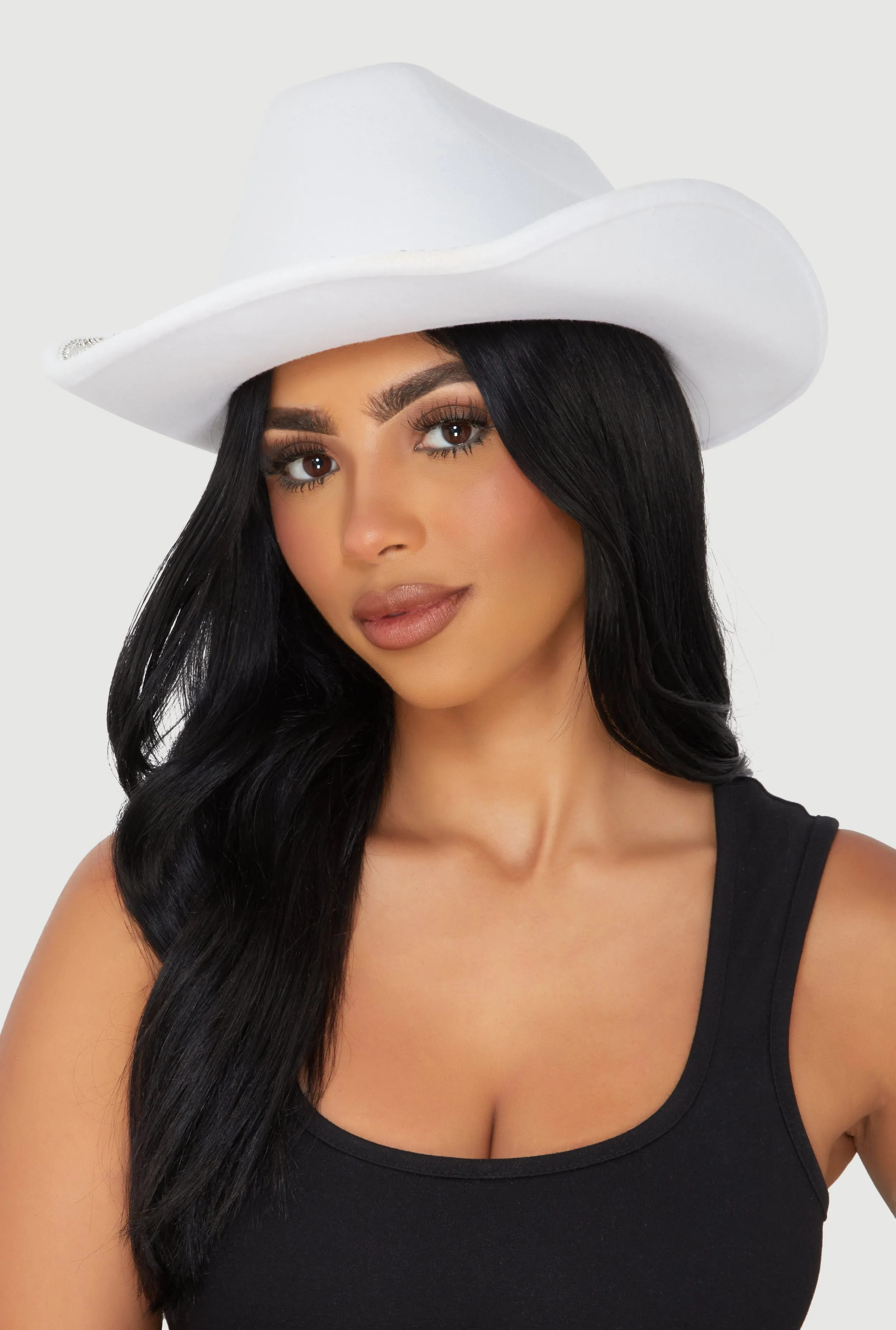 Faux Suede Rhinestone Studded Cowboy Hat sold by Rainbow product image thumbnail 2