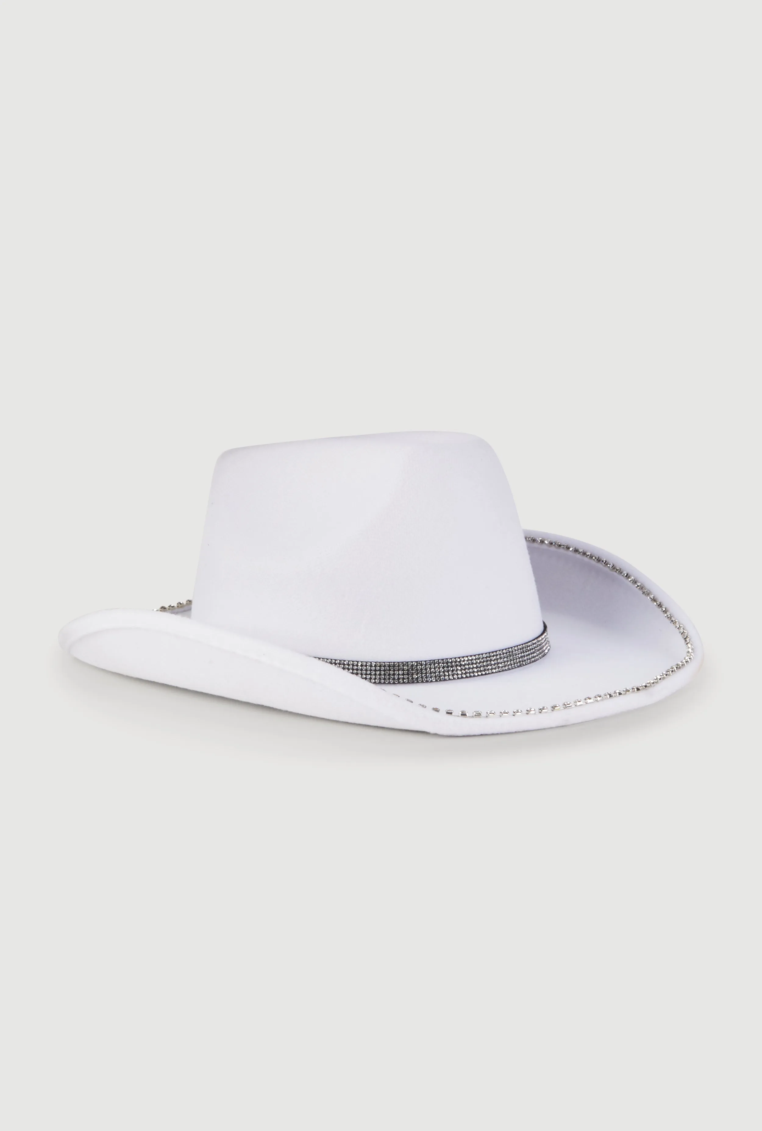 Faux Suede Rhinestone Studded Cowboy Hat sold by Rainbow