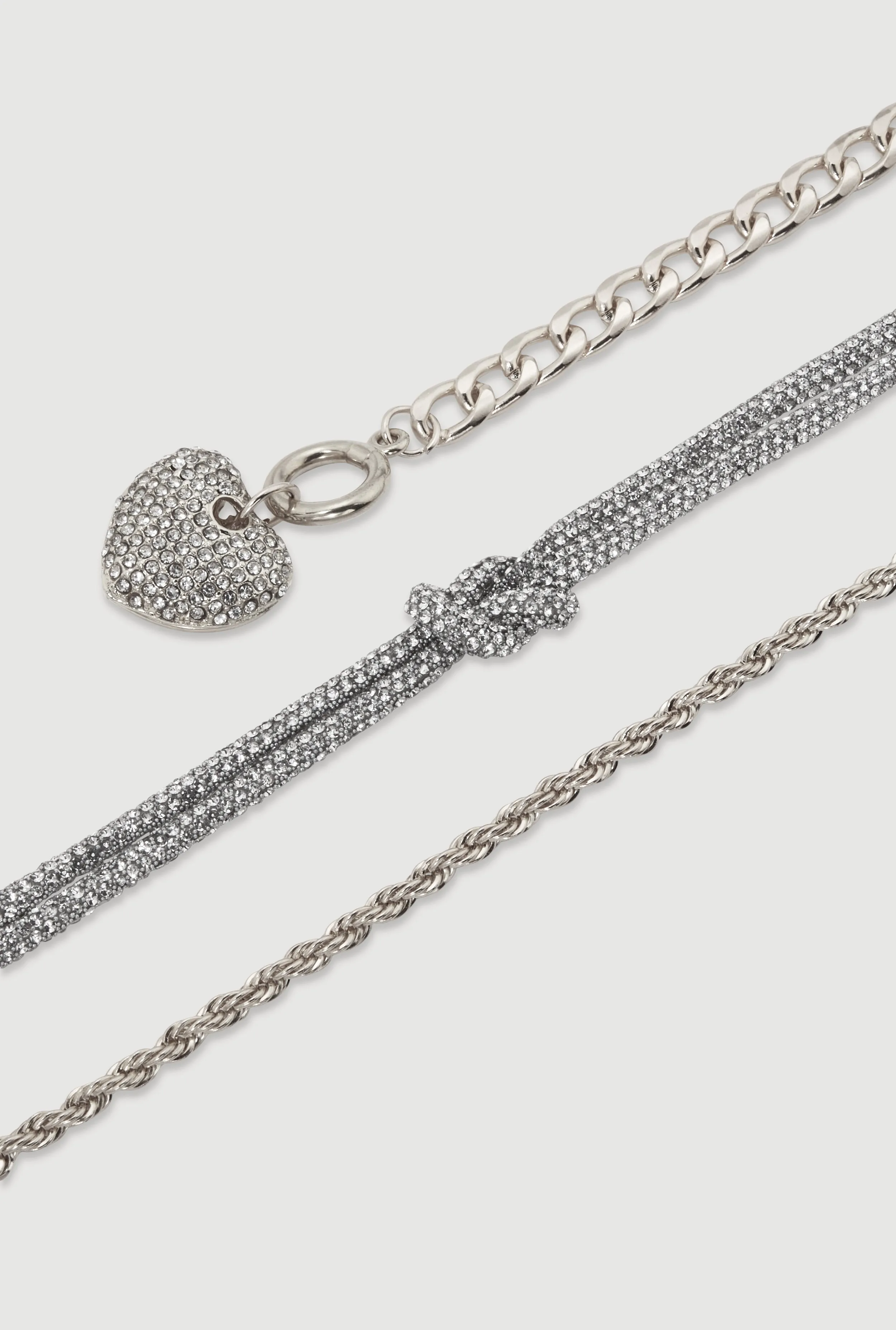 Cubic Zirconia Chain Charm Bracelets Set of 3 sold by Rainbow product image thumbnail 3