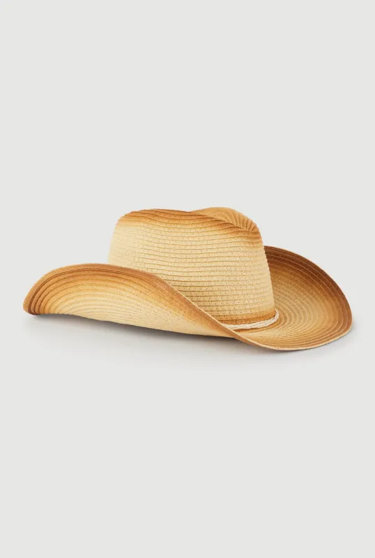 Straw Contrast Trim Cowboy Hat sold by Rainbow