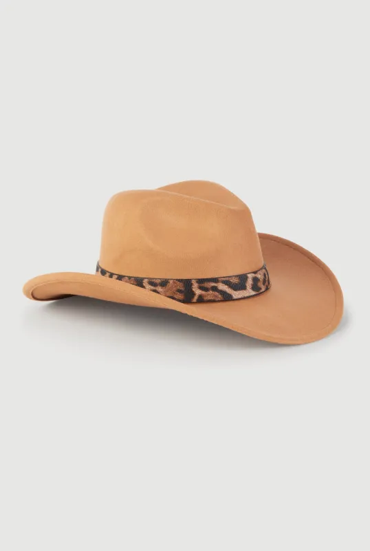Leopard Print Trim Cowboy Hat sold by Rainbow
