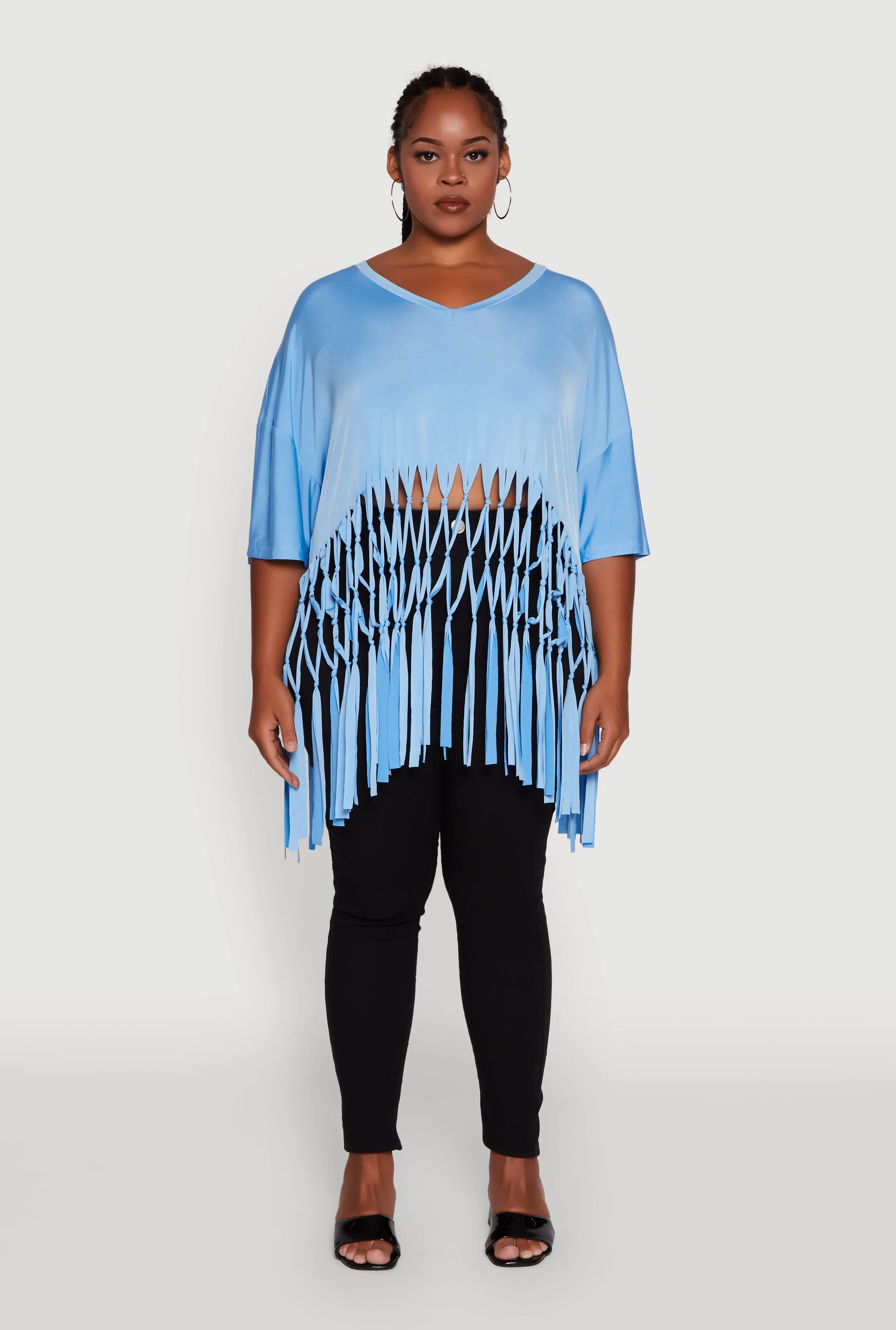 Plus Size Macrame Fringe Tunic Top sold by Rainbow product image thumbnail 3