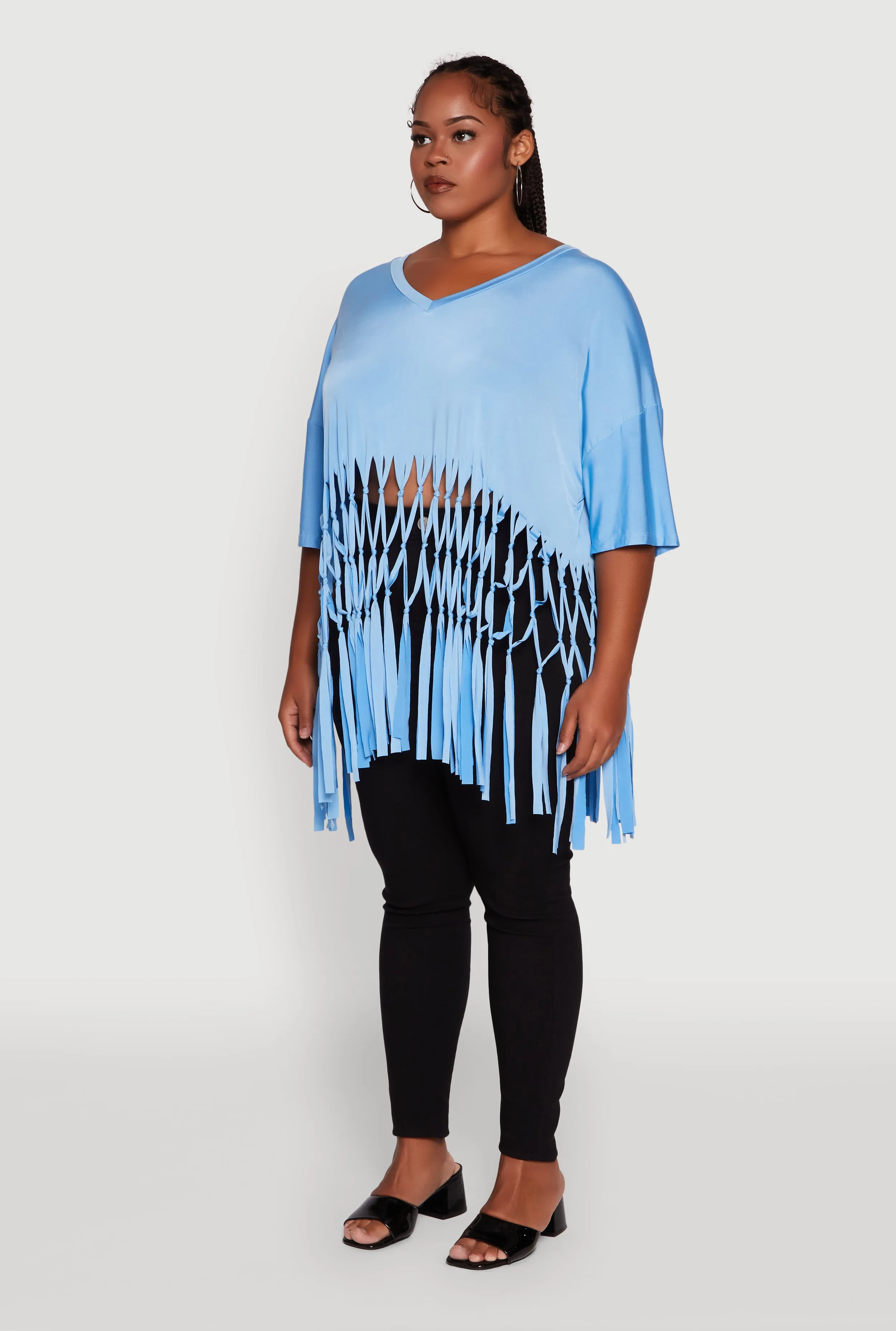 Plus Size Macrame Fringe Tunic Top sold by Rainbow product image thumbnail 5