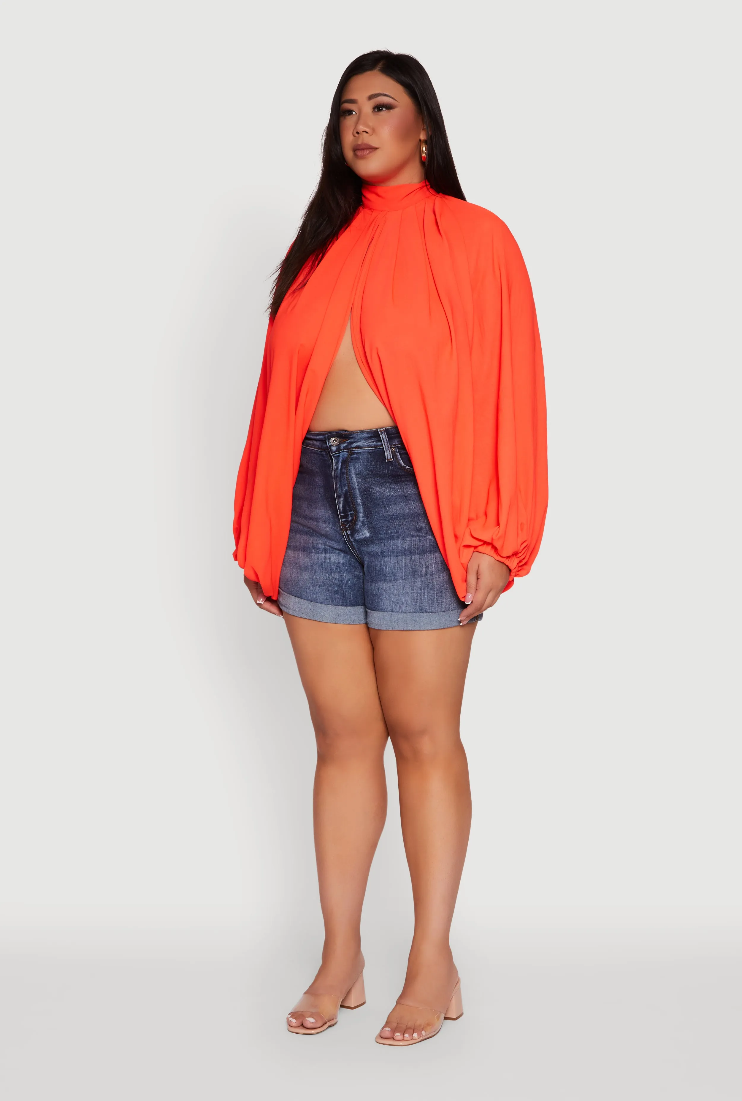 Plus Size Bishop Sleeve Tulip Overlay Top sold by Rainbow product image thumbnail 5