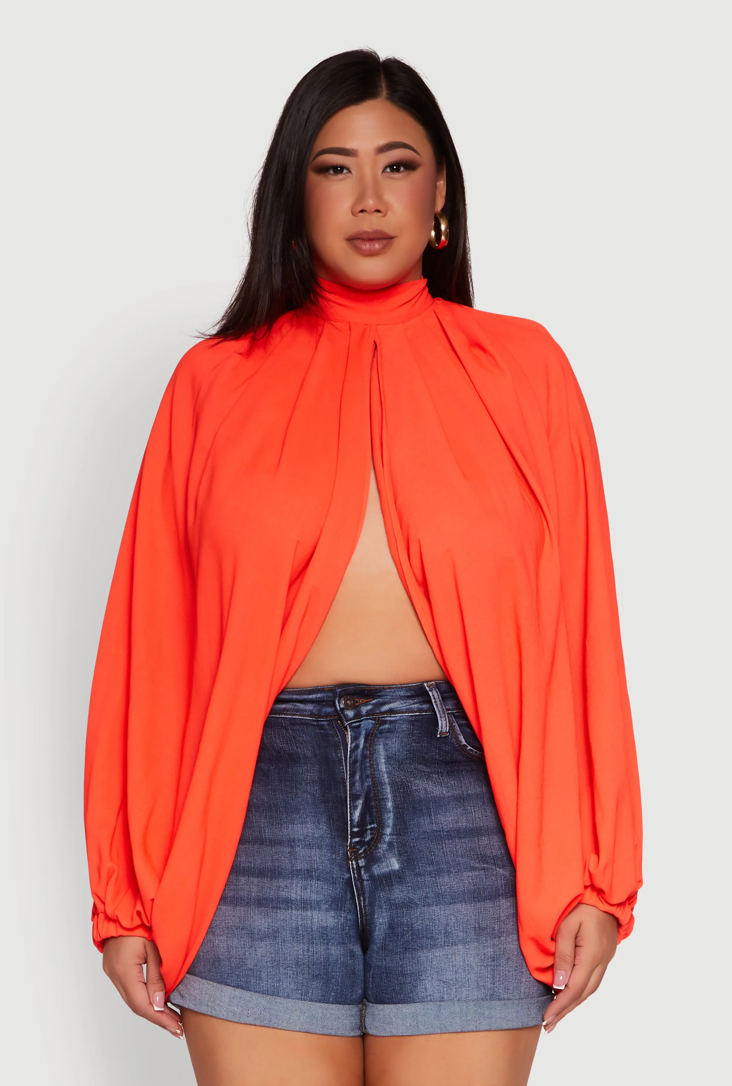 Plus Size Bishop Sleeve Tulip Overlay Top sold by Rainbow product image thumbnail 2