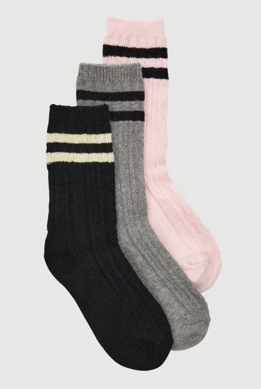 Striped Detail Boot Socks 3 Pack sold by Rainbow