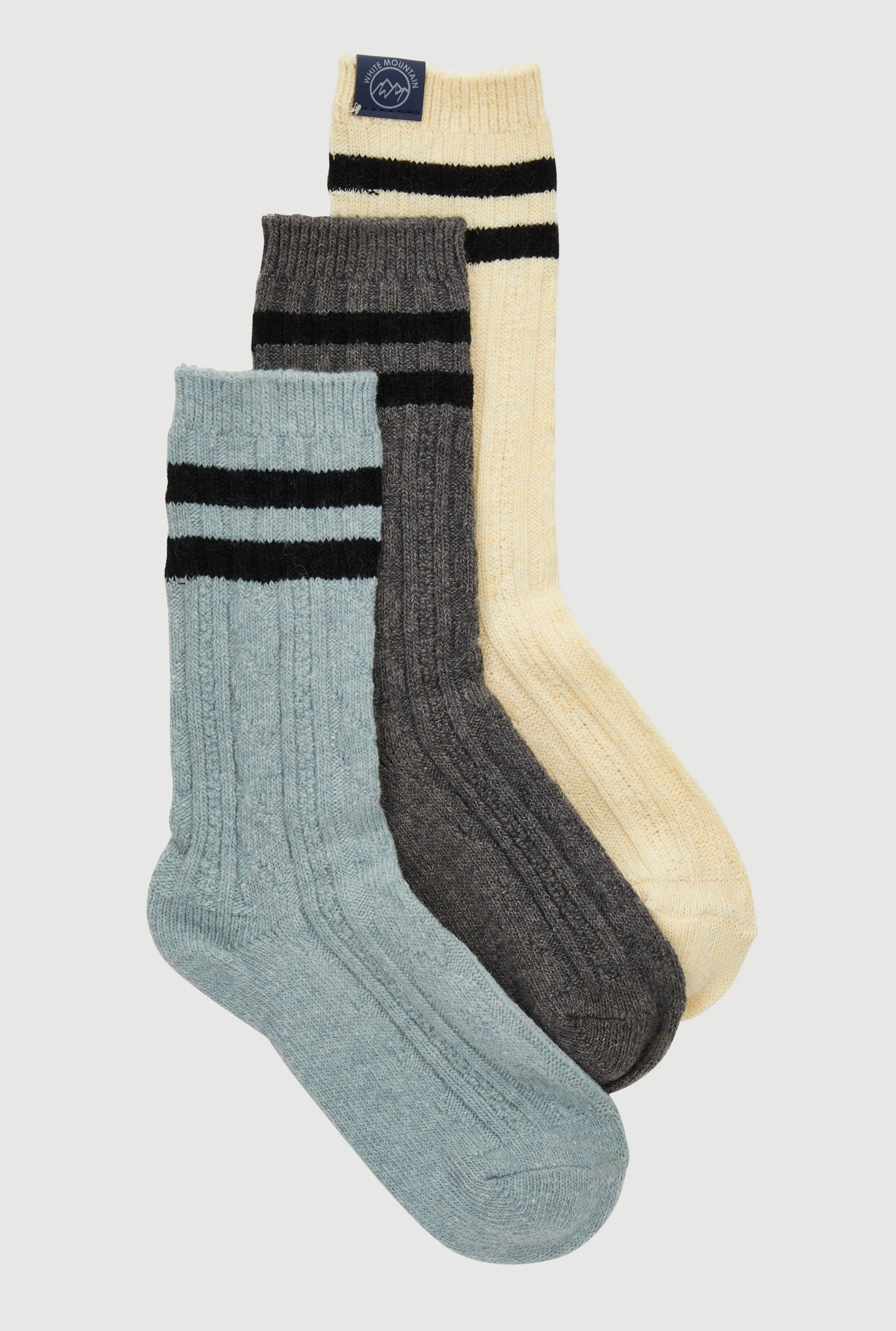 Varsity Striped Boot Socks 3 Pack Size 4-10 sold by Rainbow