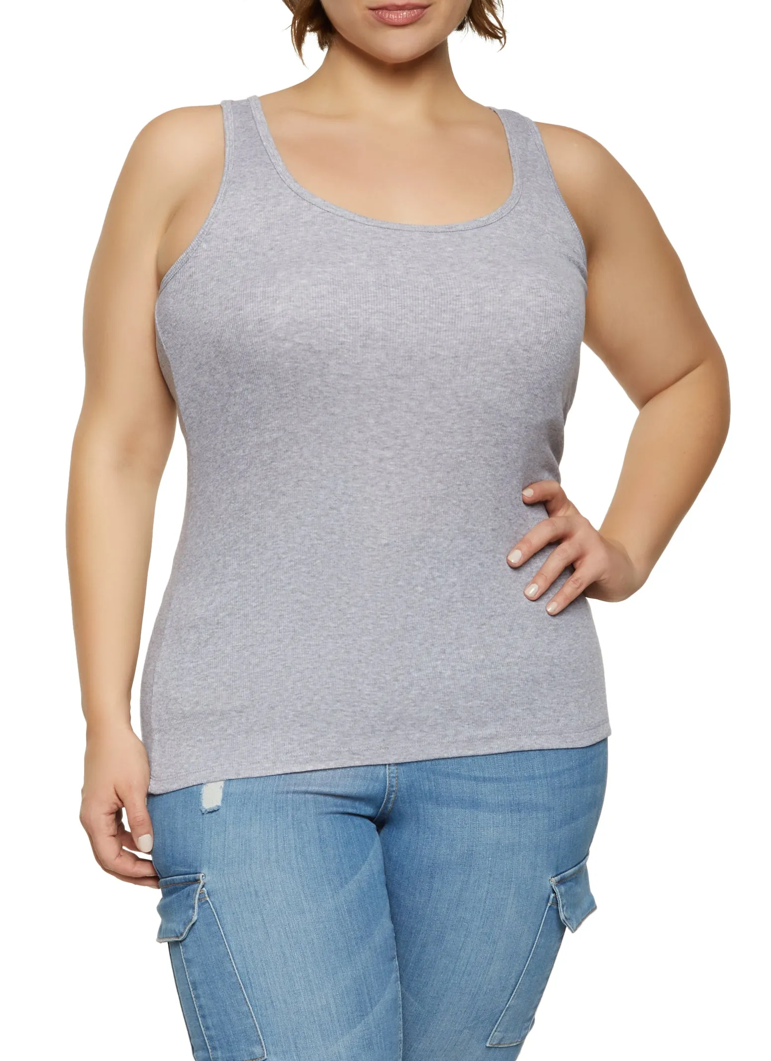 Plus Size Ribbed Knit Tank Top sold by Rainbow product image thumbnail 5
