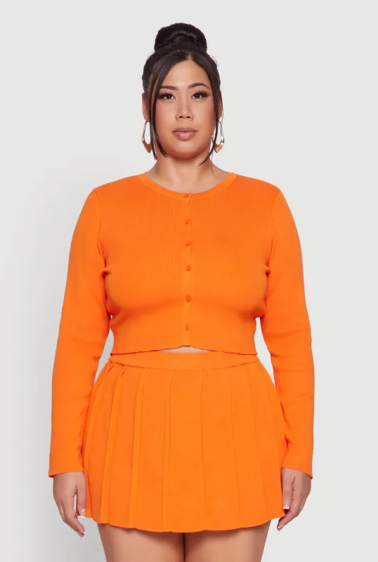 Plus Size Classic Fit Solid Button Front Cardigan sold by Rainbow