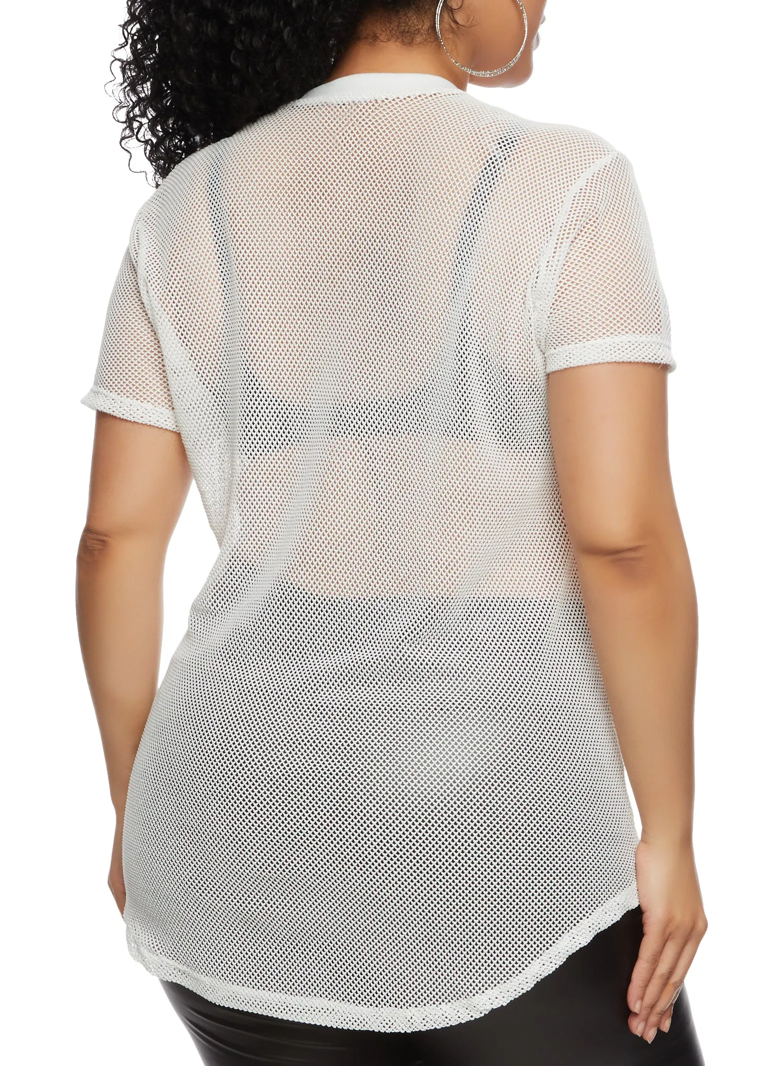 Plus Size Fishnet Short Sleeve T Shirt sold by Rainbow product image thumbnail 2