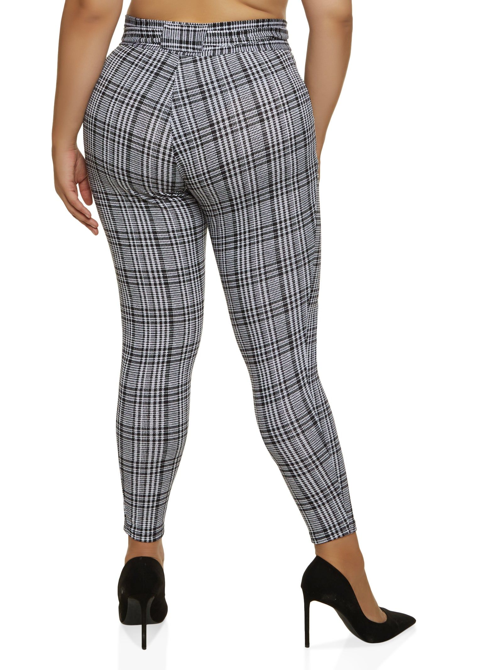 Plus Size Plaid Paperbag Waist Belted Skinny Pants sold by Rainbow product image thumbnail 2