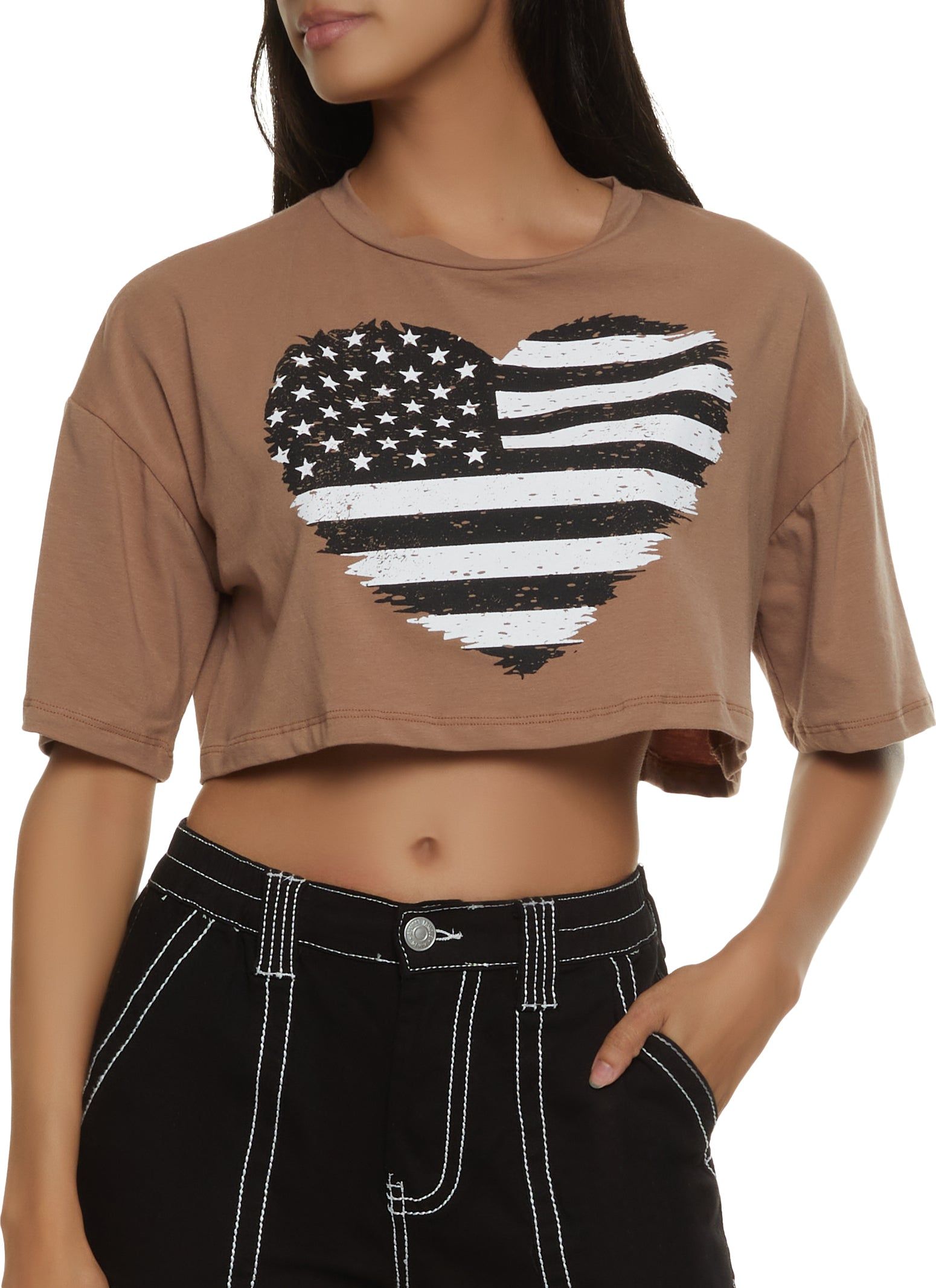 Americana Heart Crop Top sold by Rainbow