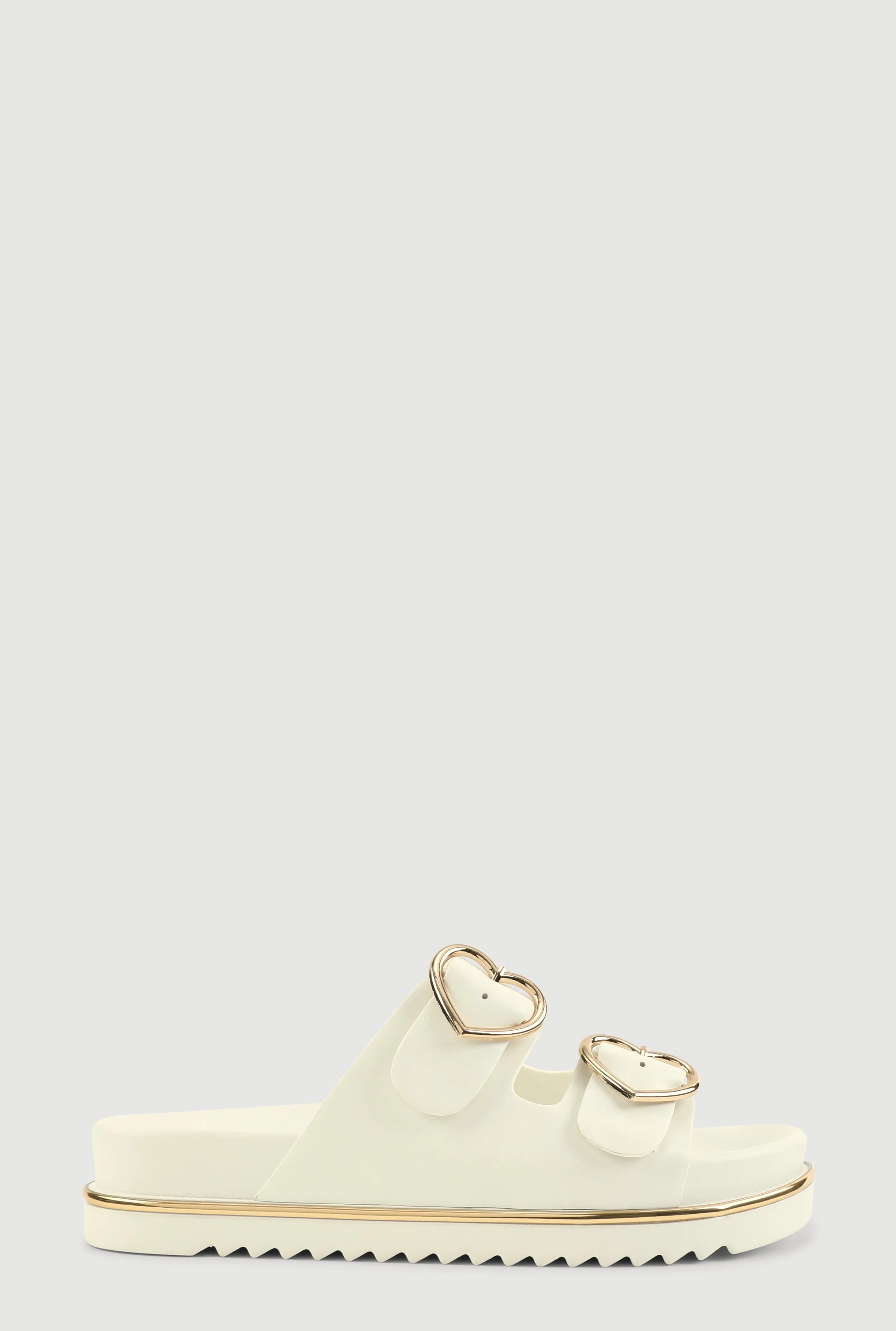 Heart Buckle Double Band Footbed Sandals sold by Rainbow product image thumbnail 2