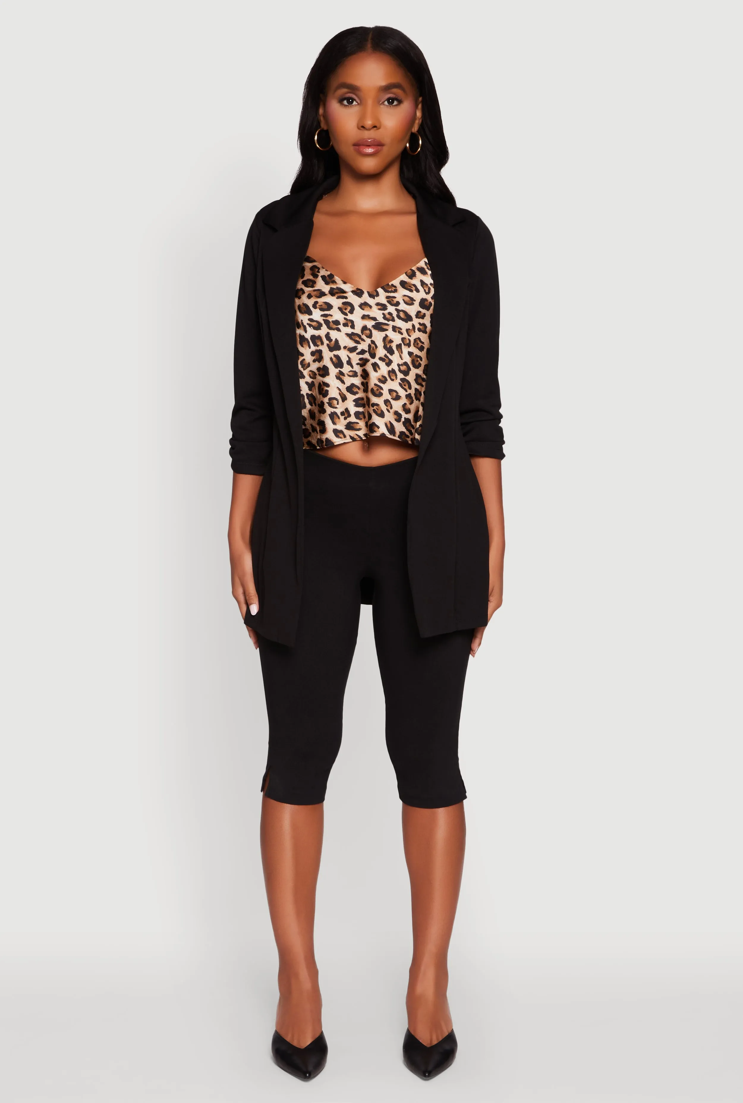 Textured Knit Ruched Sleeve Blazer sold by Rainbow product image thumbnail 3